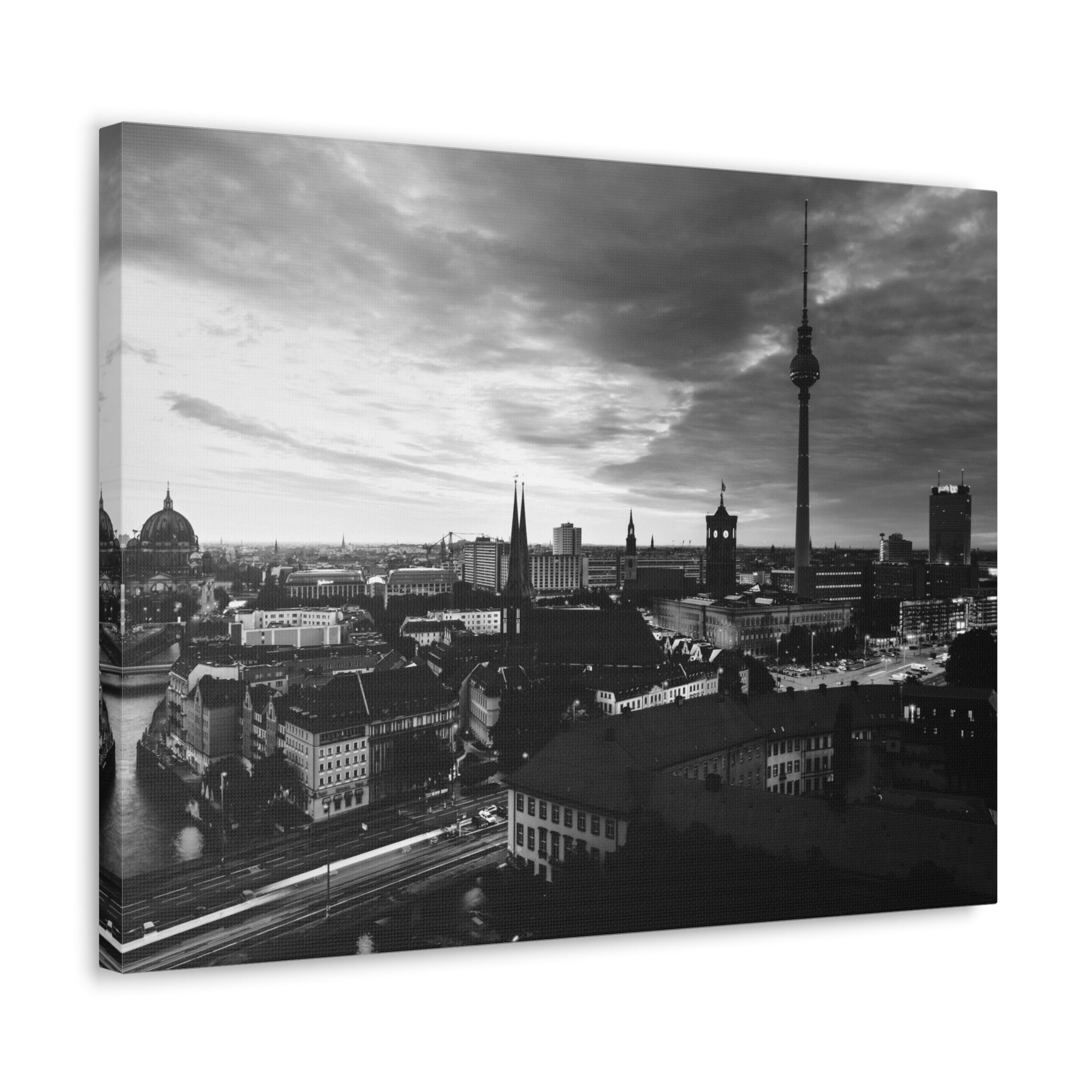 Berlin Black And White Skyline Canvas Artwork High-Quality Breathtaking Stunning Cityscape for Home Decor Ready to Hang-Express Your Love Gifts