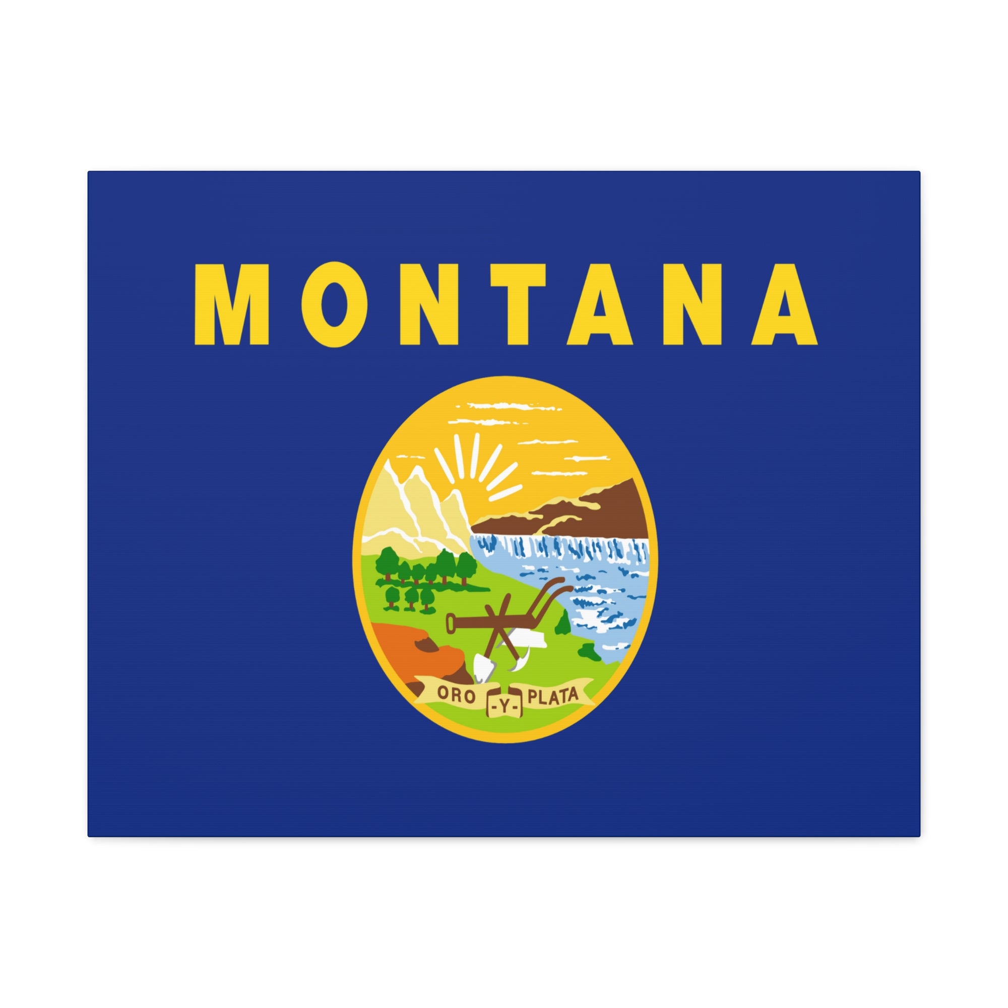 Montana Stage Flag Canvas Vibrant Wall Art Unframed Home Decor-Express Your Love Gifts