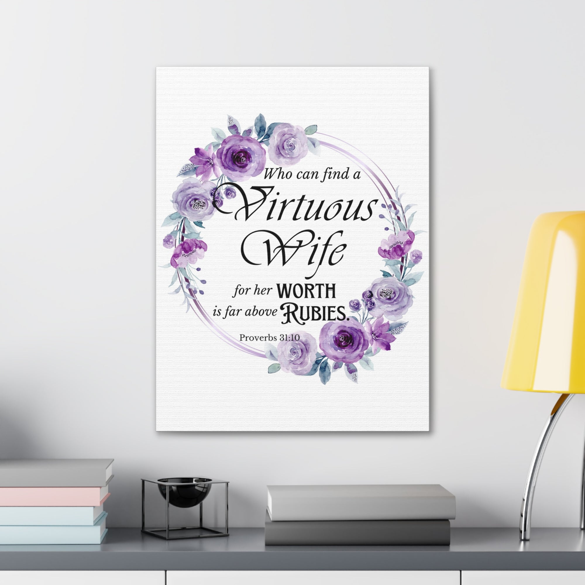 Scripture Walls Proverbs 31:10 A Virtuous Wife Bible Verse Canvas Christian Wall Art Ready to Hang Unframed-Express Your Love Gifts