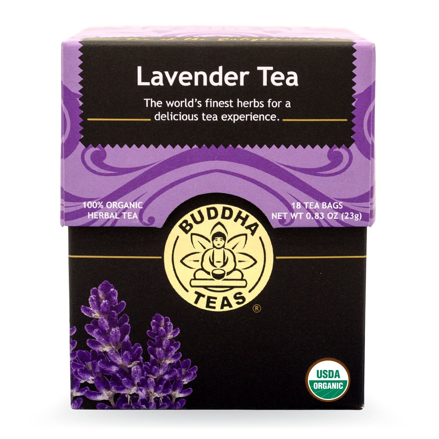 Buddha Teas Lavender Tea, 18 Count (Pack of 6), Organic, Bleach-Free Bags-Express Your Love Gifts