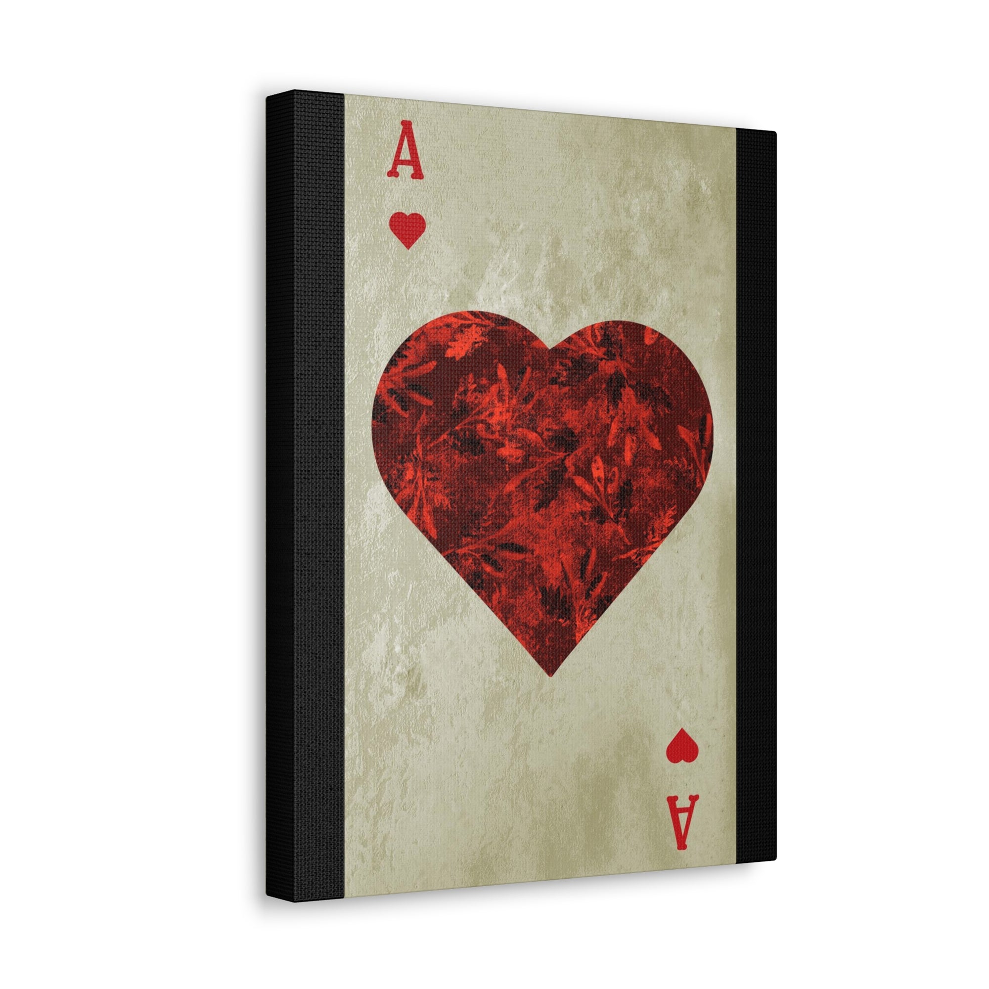 Ace Of Hearts Playing Card Canvas Wall Art for Home Decor Ready-to-Hang-Express Your Love Gifts