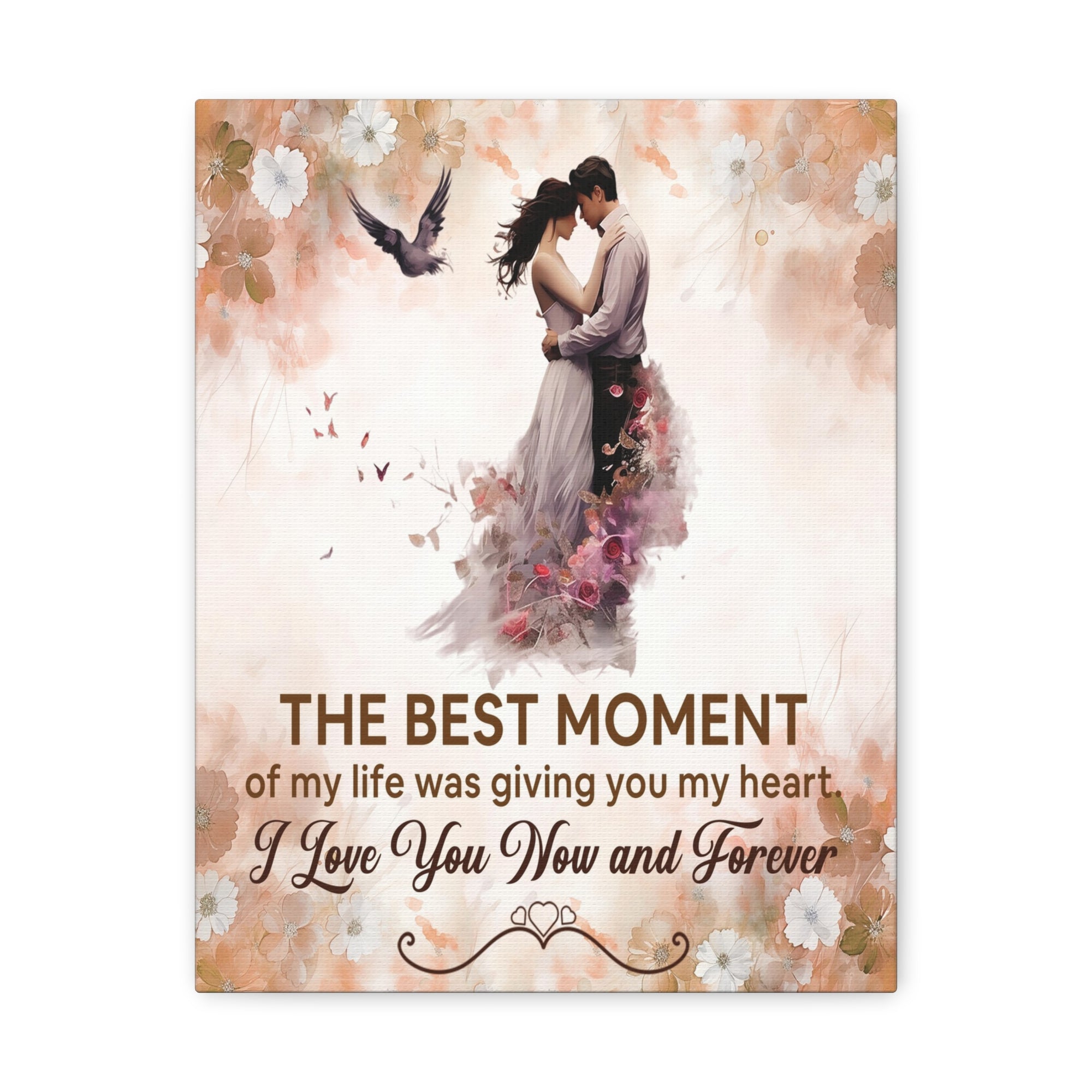 To My Wife The Best Moment of My Life Canvas Wall Art – Romantic Gift of Love & Devotion-Express Your Love Gifts