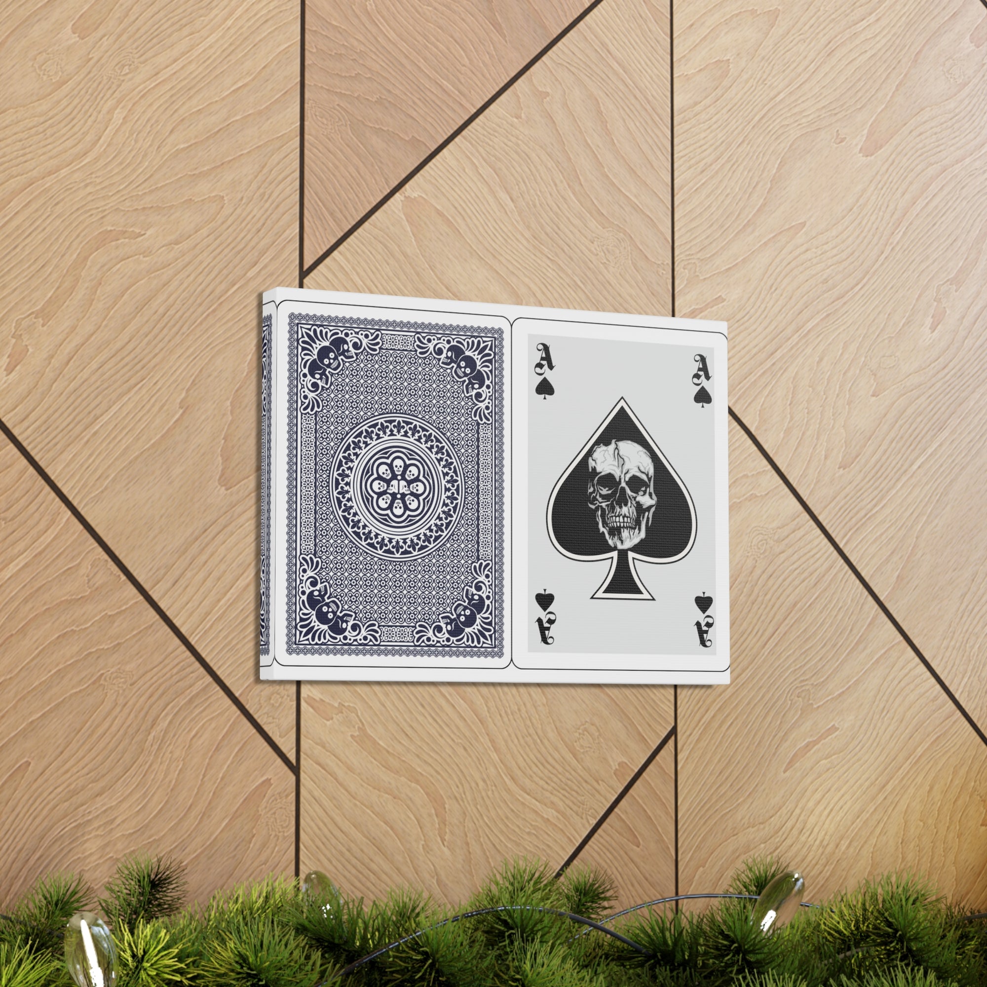 Ace of Spades With Skull Playing Card Canvas Wall Art for Home Decor Ready-to-Hang-Express Your Love Gifts