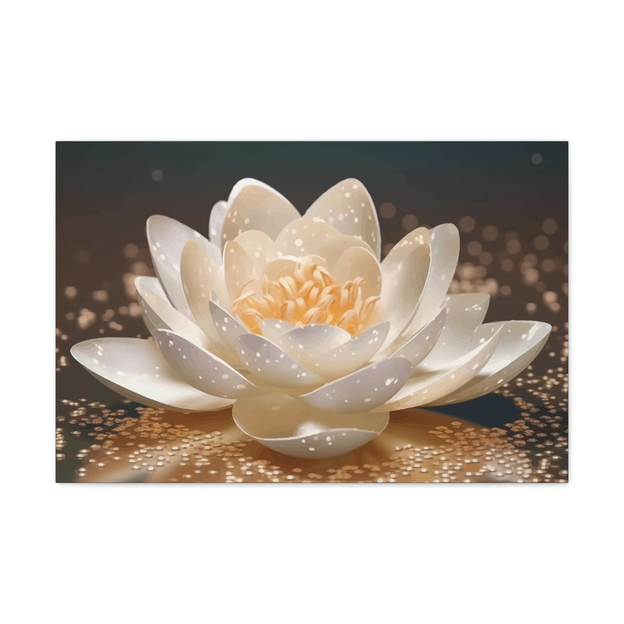 Beautiful White Lotus Flower Canvas Wall Art for Home Decor Ready-to-Hang-Express Your Love Gifts