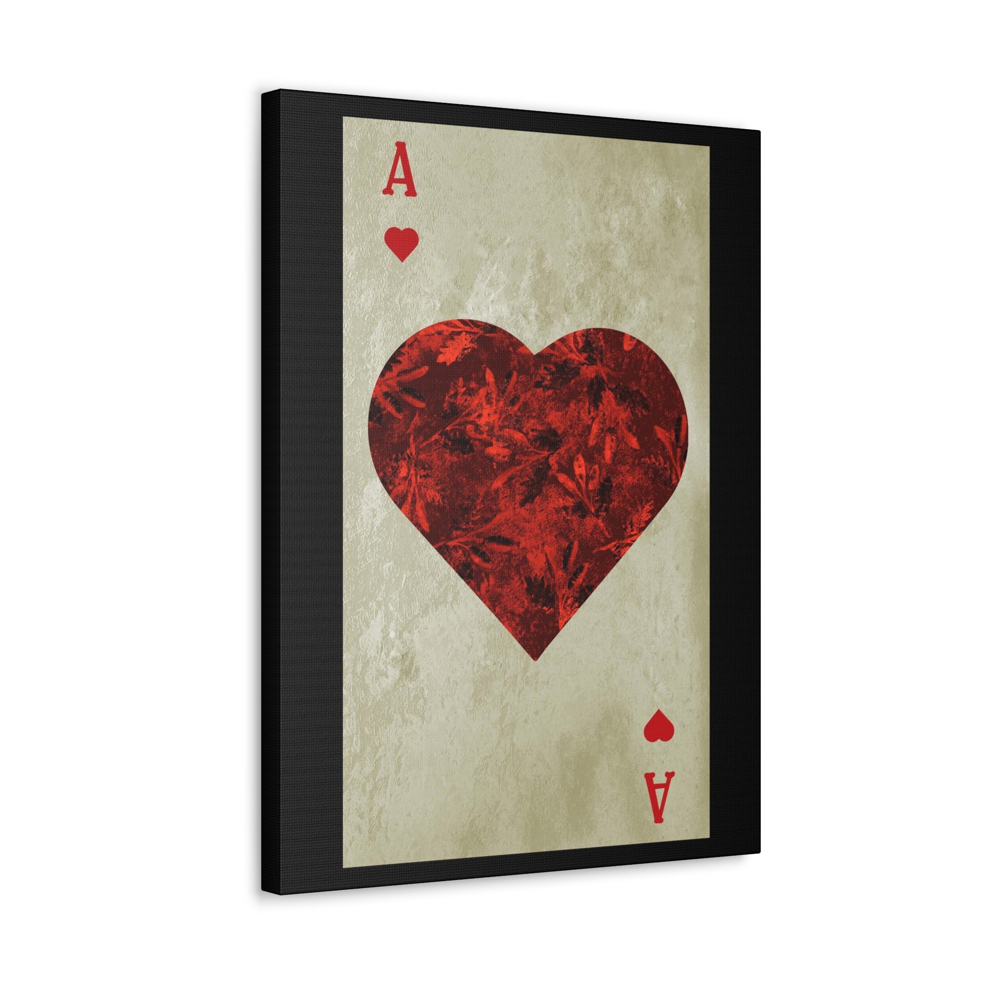 Ace Of Hearts Playing Card Canvas Wall Art for Home Decor Ready-to-Hang-Express Your Love Gifts