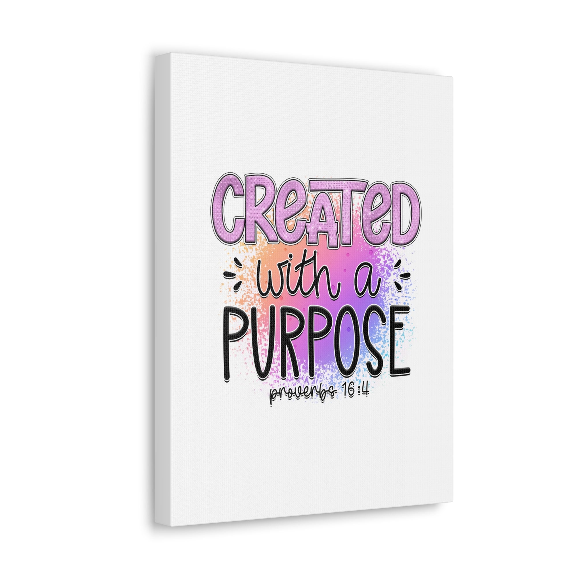 Scripture Walls Proverbs 16:4 Created With a Purpose Purple Bible Verse Canvas Christian Wall Art Ready to Hang Unframed-Express Your Love Gifts