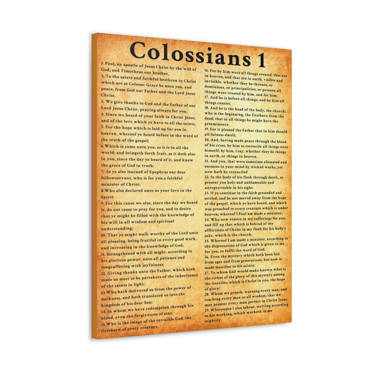 Scripture Walls Colossians 1 Gold Bible Verse Canvas Christian Wall Art Ready to Hang Unframed-Express Your Love Gifts