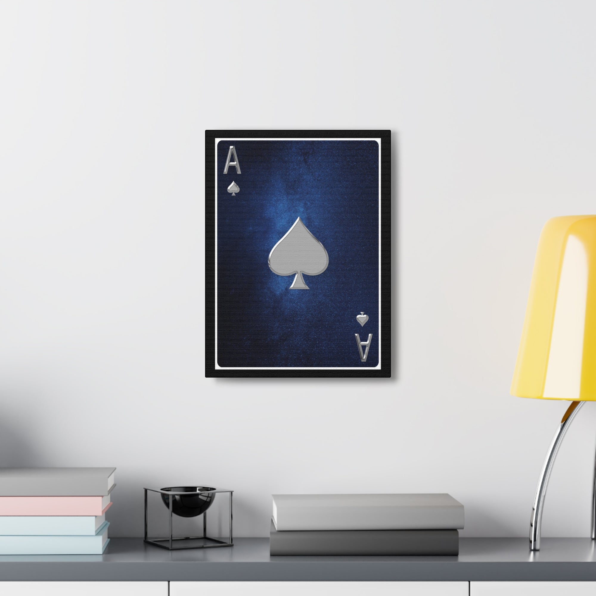 Ace Of Spades Space Background Playing Card Canvas Wall Art for Home Decor Ready-to-Hang-Express Your Love Gifts