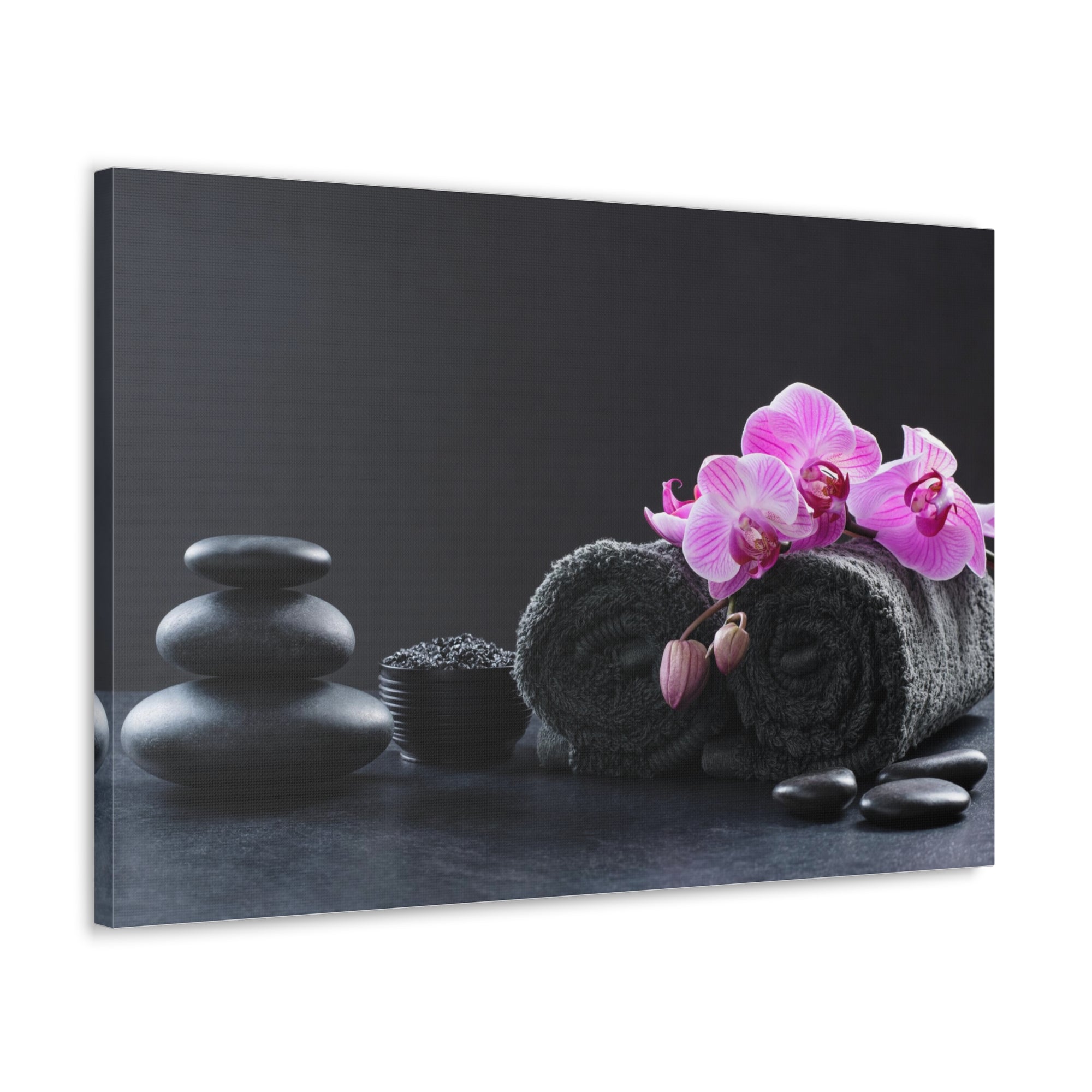 Black Spa Setting Forest Floral Nature Photography Canvas Wall Art for Home Decor Ready-to-Hang-Express Your Love Gifts