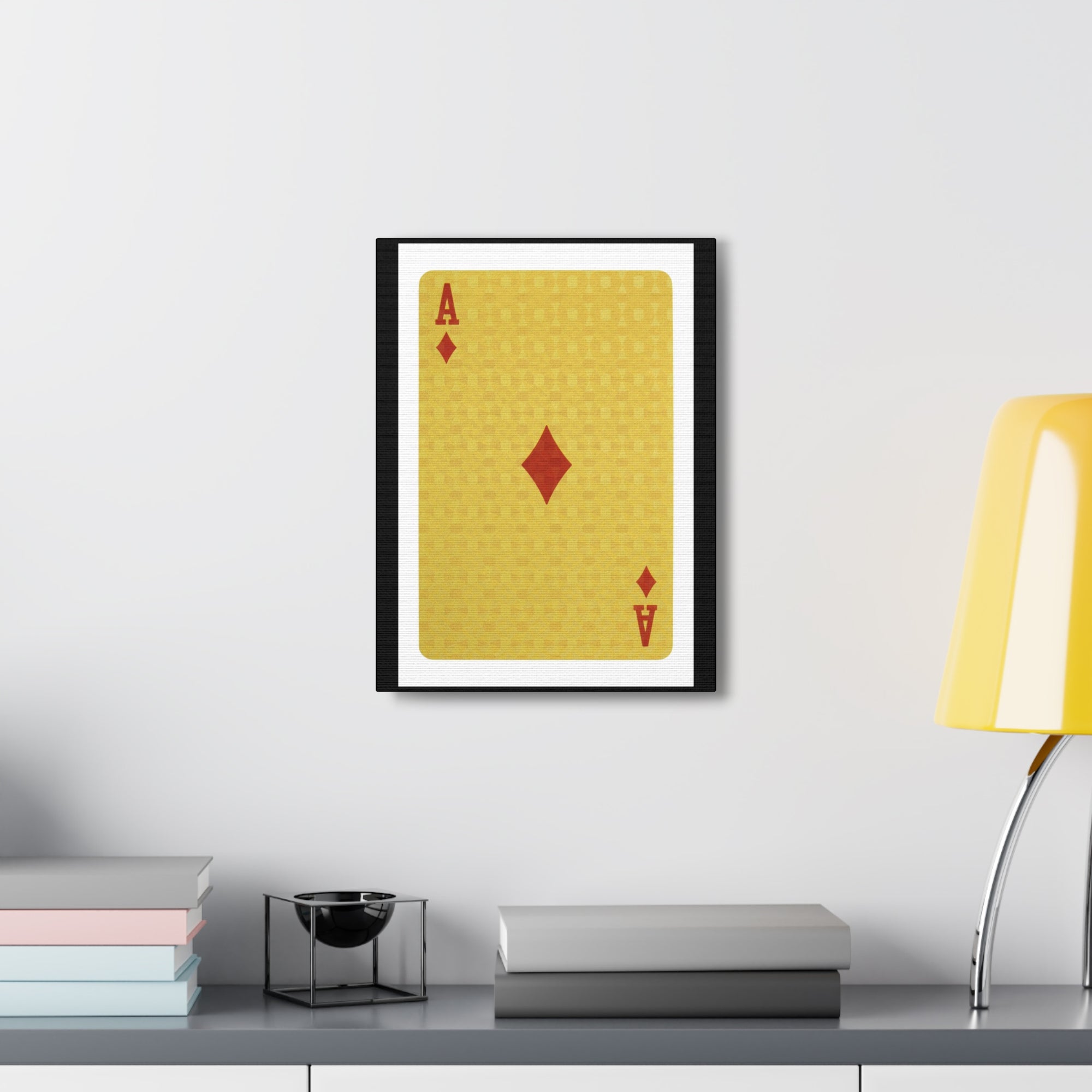 Ace Of Diamonds Isolated White Background Playing Card Canvas Wall Art for Home Decor Ready-to-Hang-Express Your Love Gifts