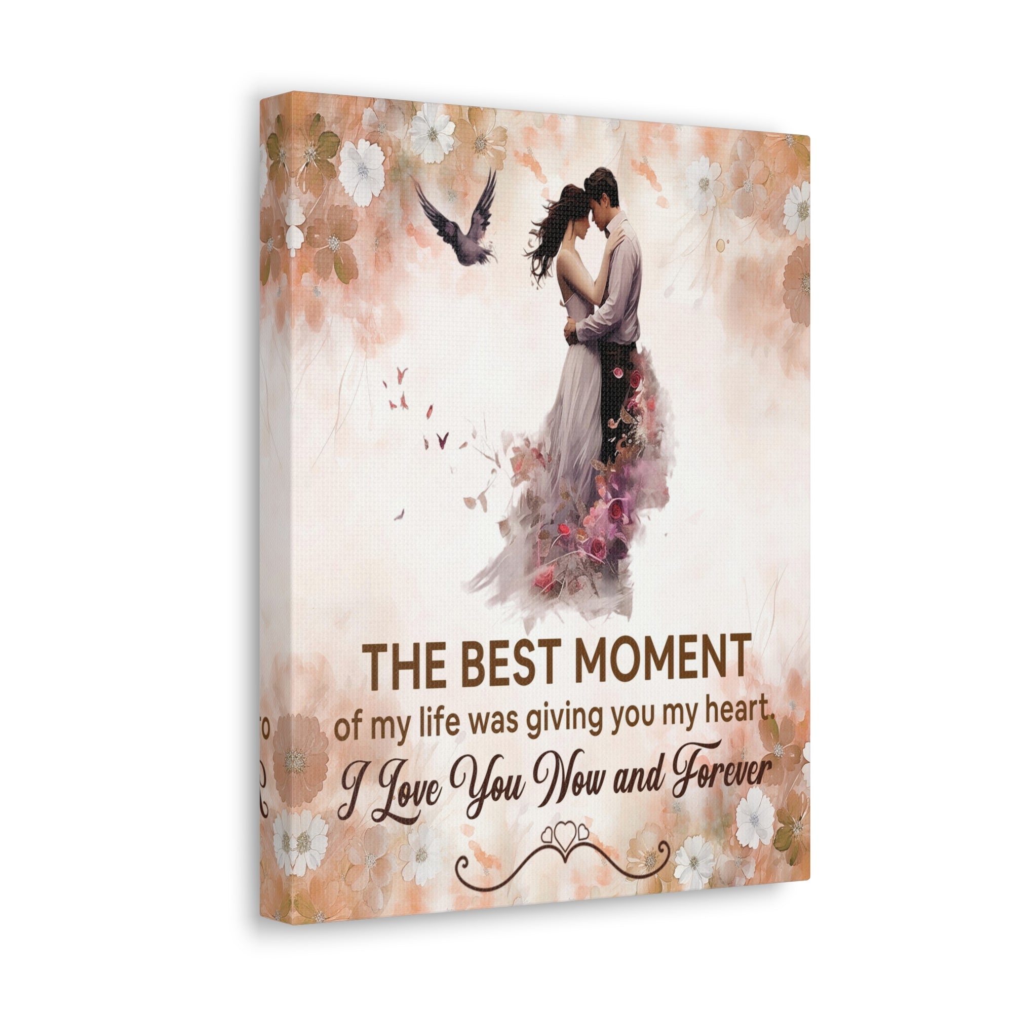 To My Wife The Best Moment of My Life Canvas Wall Art – Romantic Gift of Love & Devotion-Express Your Love Gifts