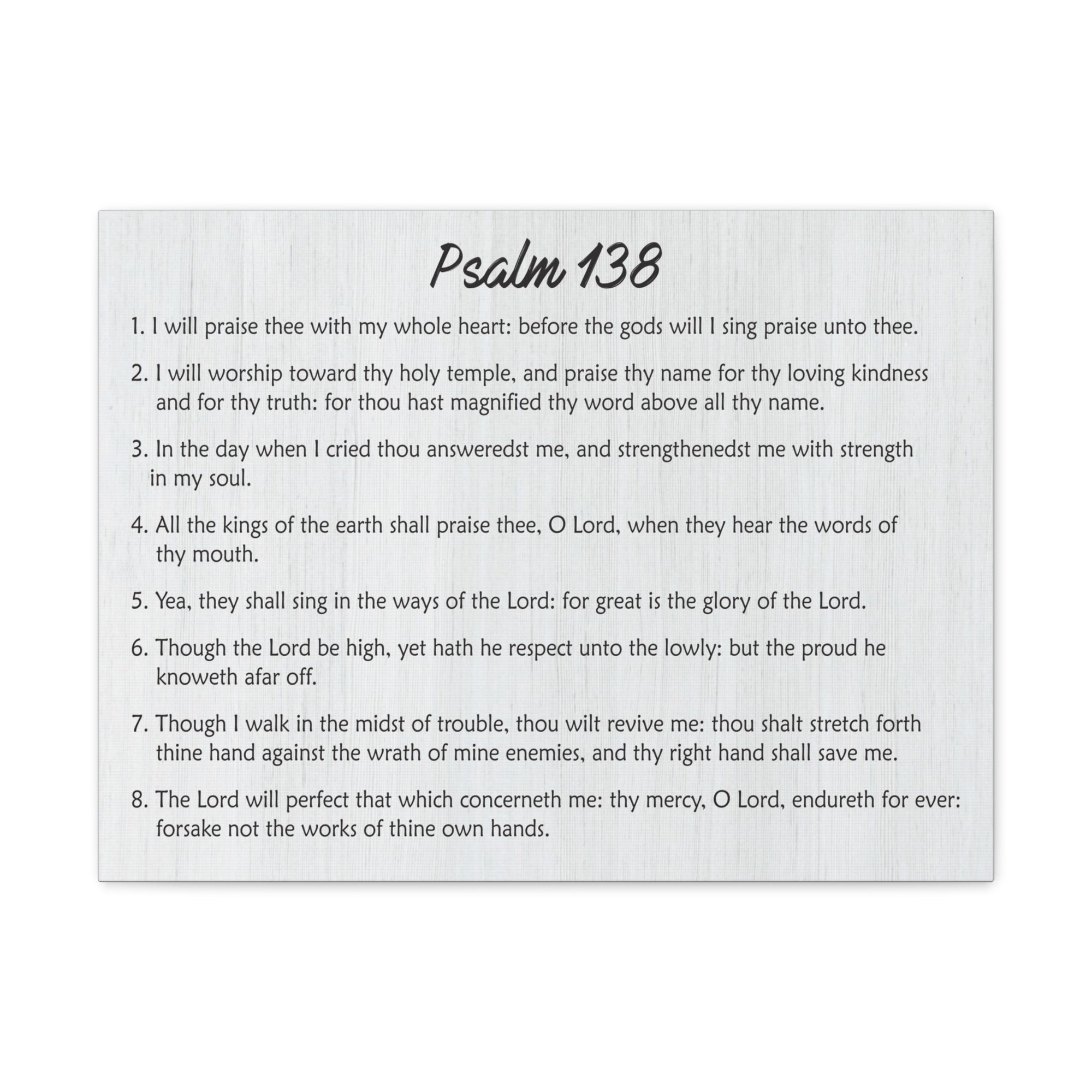 Scripture Canvas Praise His Holy Name Psalm 138 Christian Wall Art Bible Verse Print Ready to Hang-Express Your Love Gifts