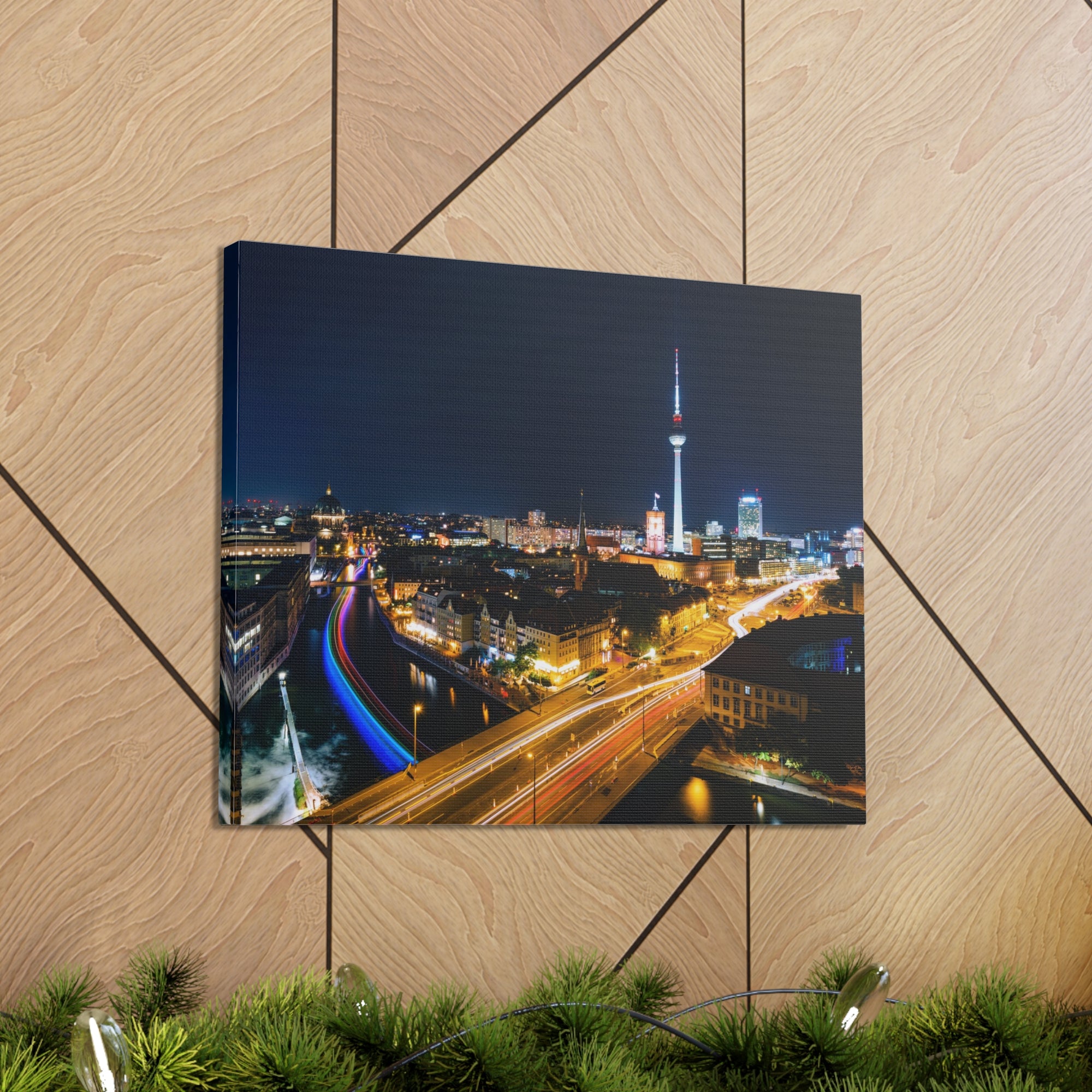 Berlin Night Skyline Canvas Artwork High-Quality Breathtaking Stunning Cityscape for Home Decor Ready to Hang-Express Your Love Gifts