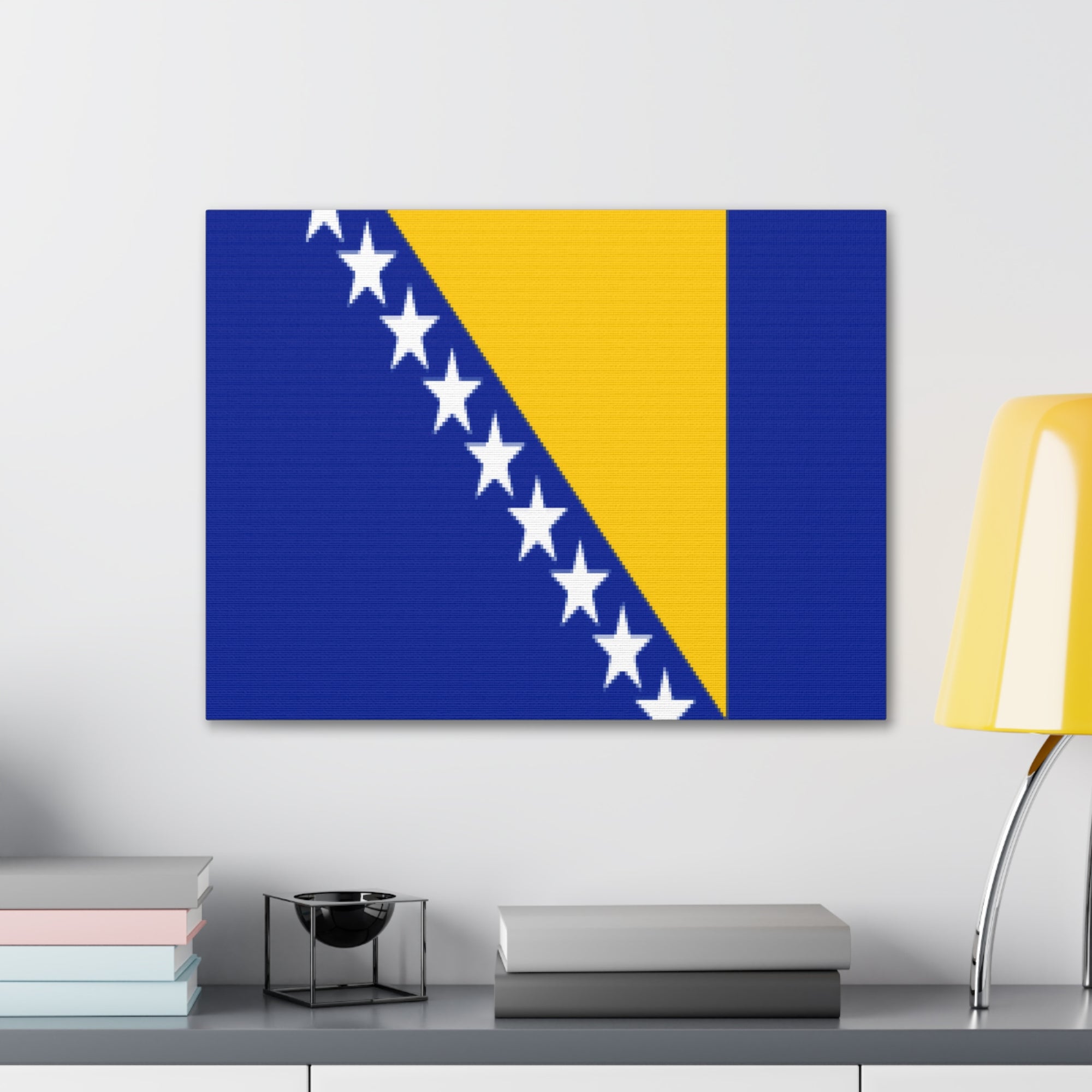 Bosnia and Herzegovina Country Flag Canvas Vibrant Wall Art Unframed Home Decor-Express Your Love Gifts