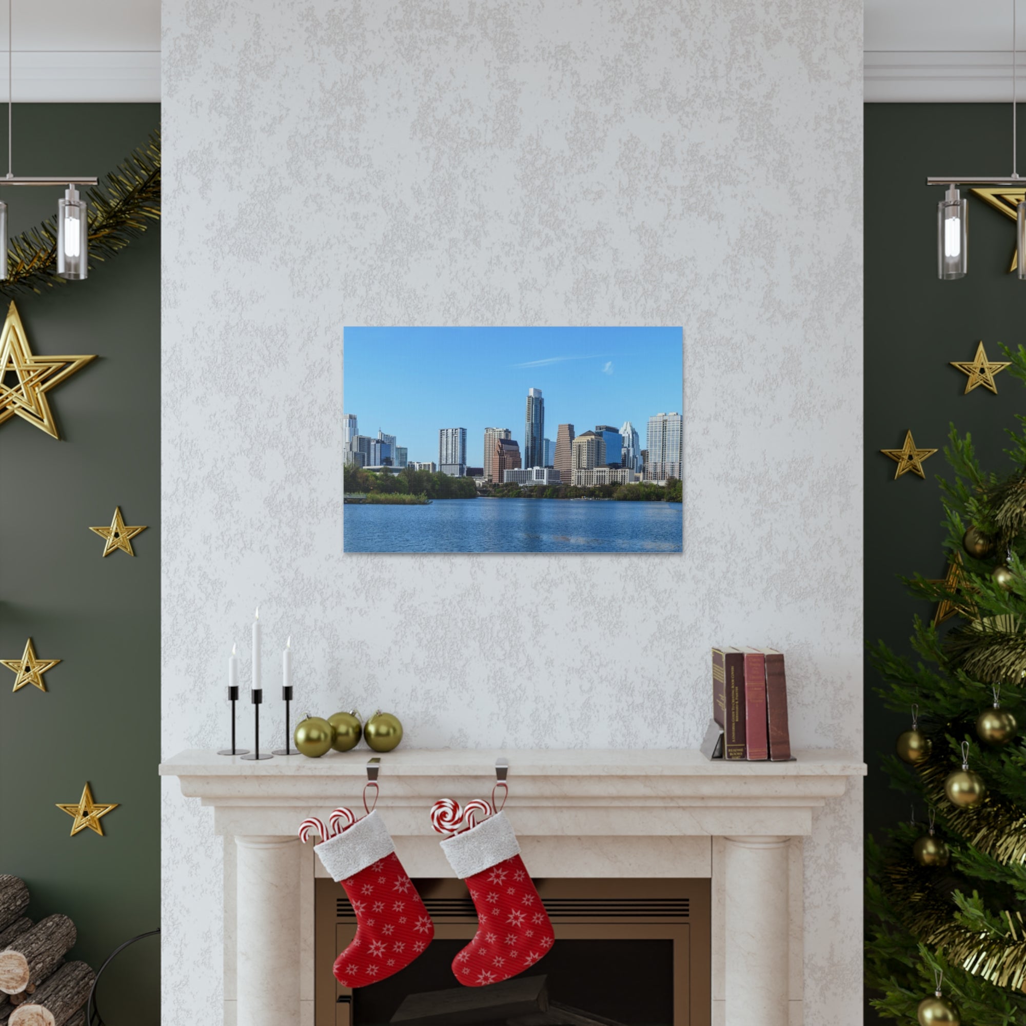 Austin Daytime Skyline Canvas Artwork High-Quality Breathtaking Stunning Cityscape for Home Decor Ready to Hang-Express Your Love Gifts