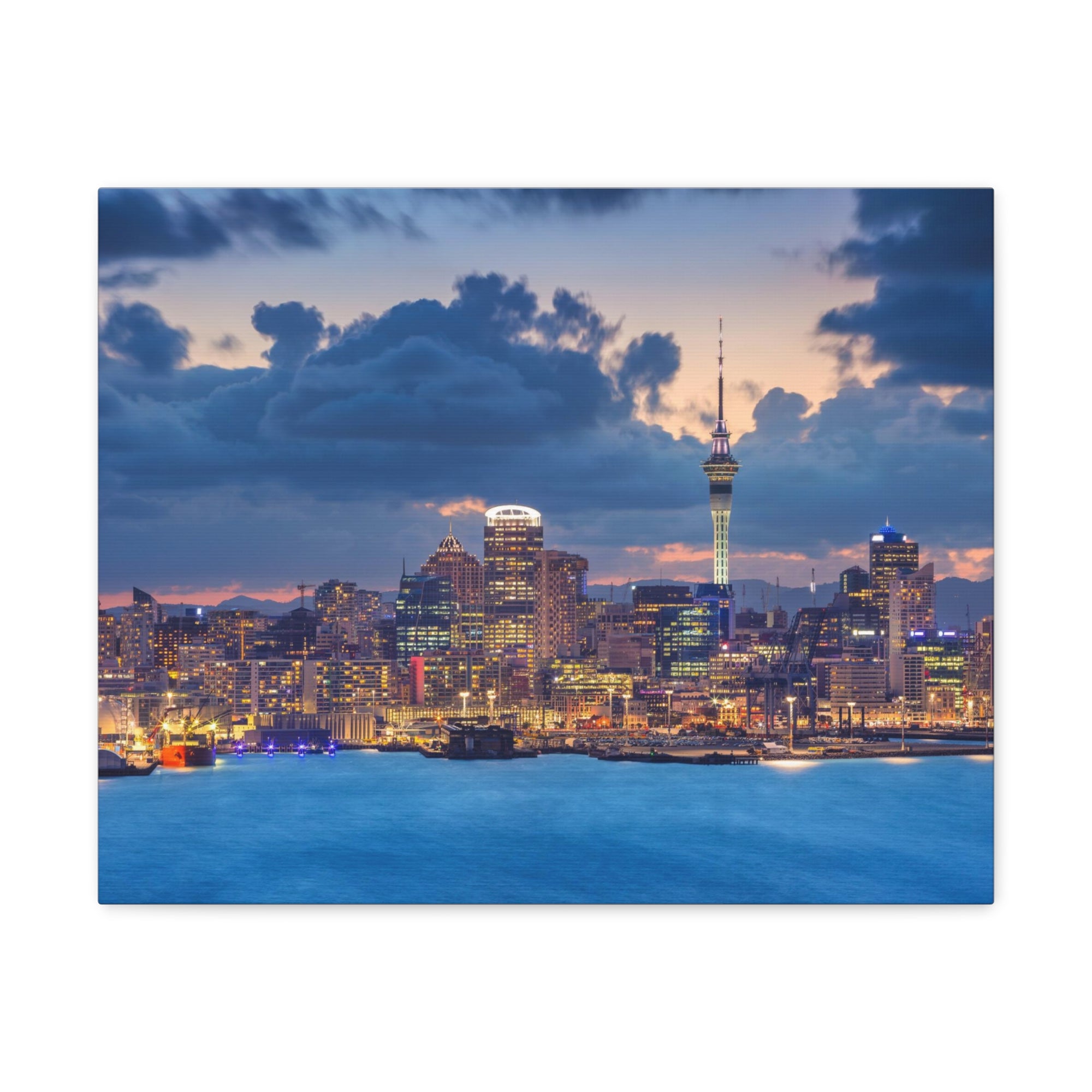 Auckland Night Skyline Canvas Artwork High-Quality Breathtaking Stunning Cityscape for Home Decor Ready to Hang-Express Your Love Gifts