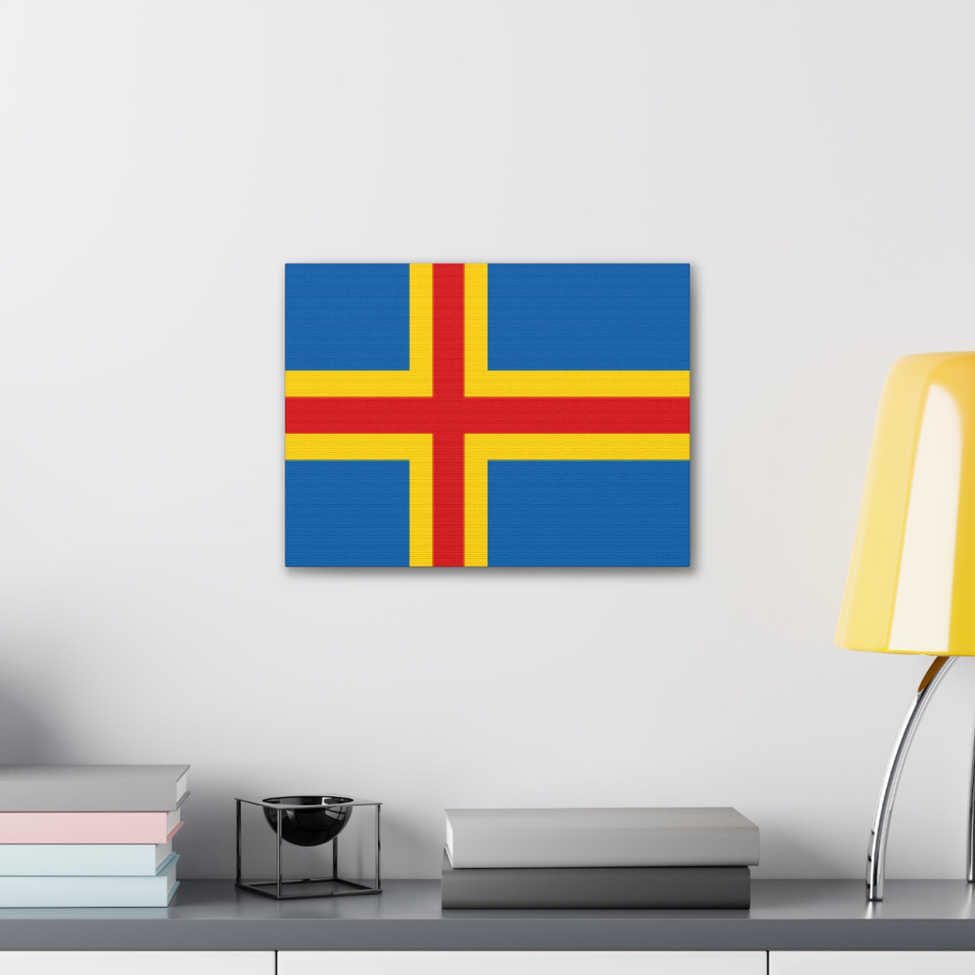 Aland Islands Country Flag Canvas Vibrant Wall Art Unframed Home Decor-Express Your Love Gifts