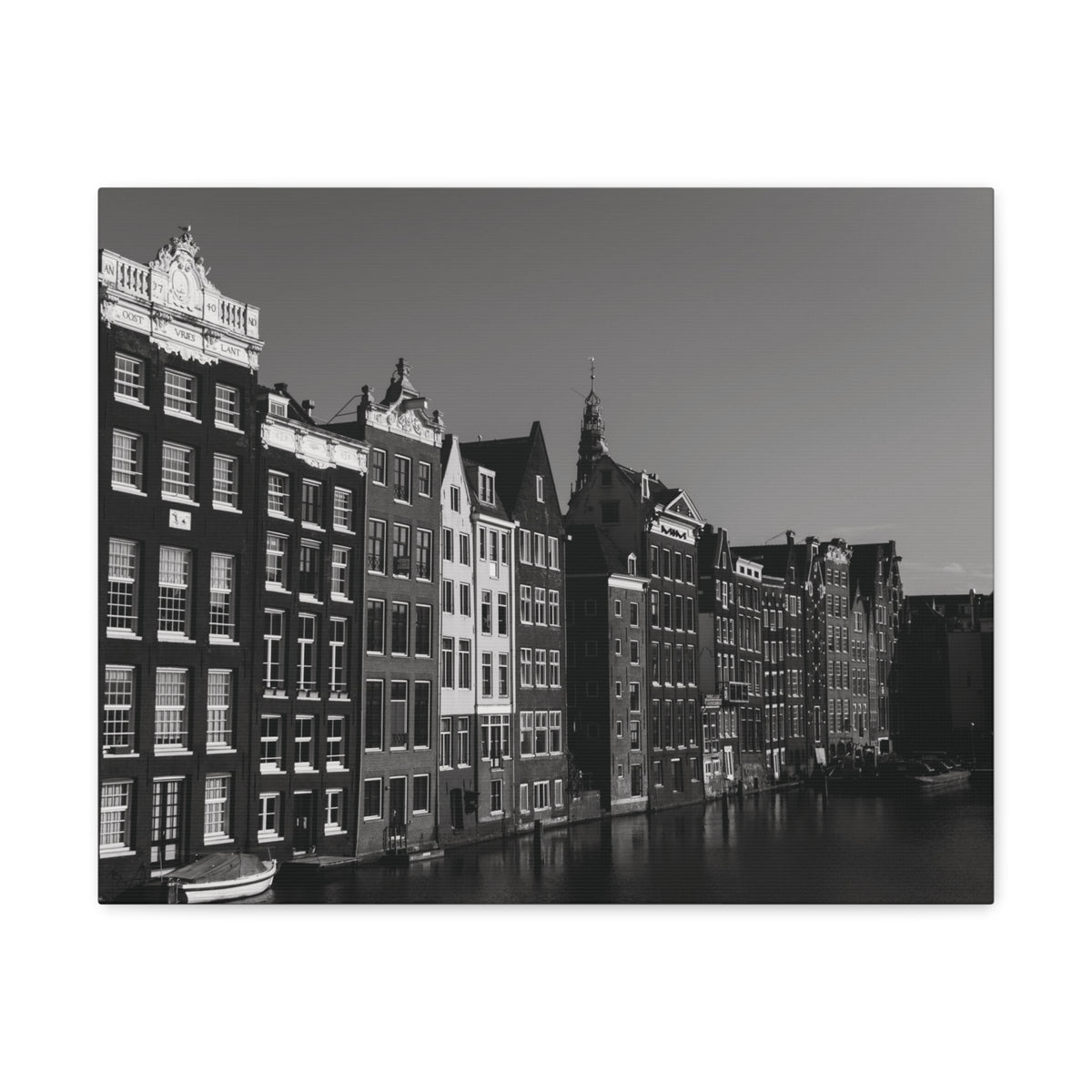 Amsterdam Black And White Skyline Canvas Artwork High-Quality Breathtaking Stunning Cityscape for Home Decor Ready to Hang-Express Your Love Gifts