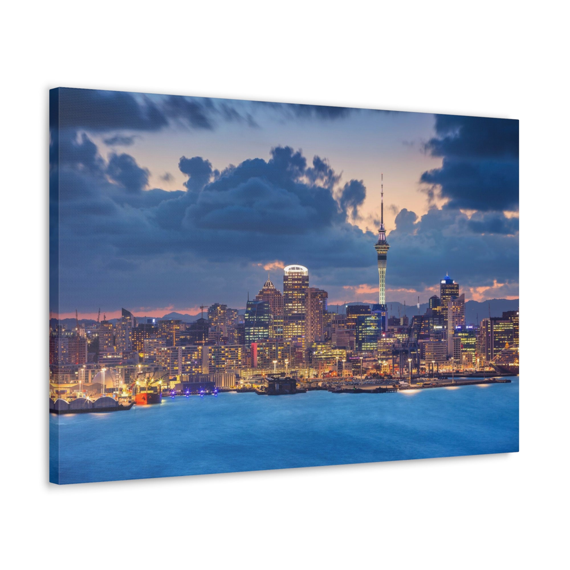 Auckland Night Skyline Canvas Artwork High-Quality Breathtaking Stunning Cityscape for Home Decor Ready to Hang-Express Your Love Gifts