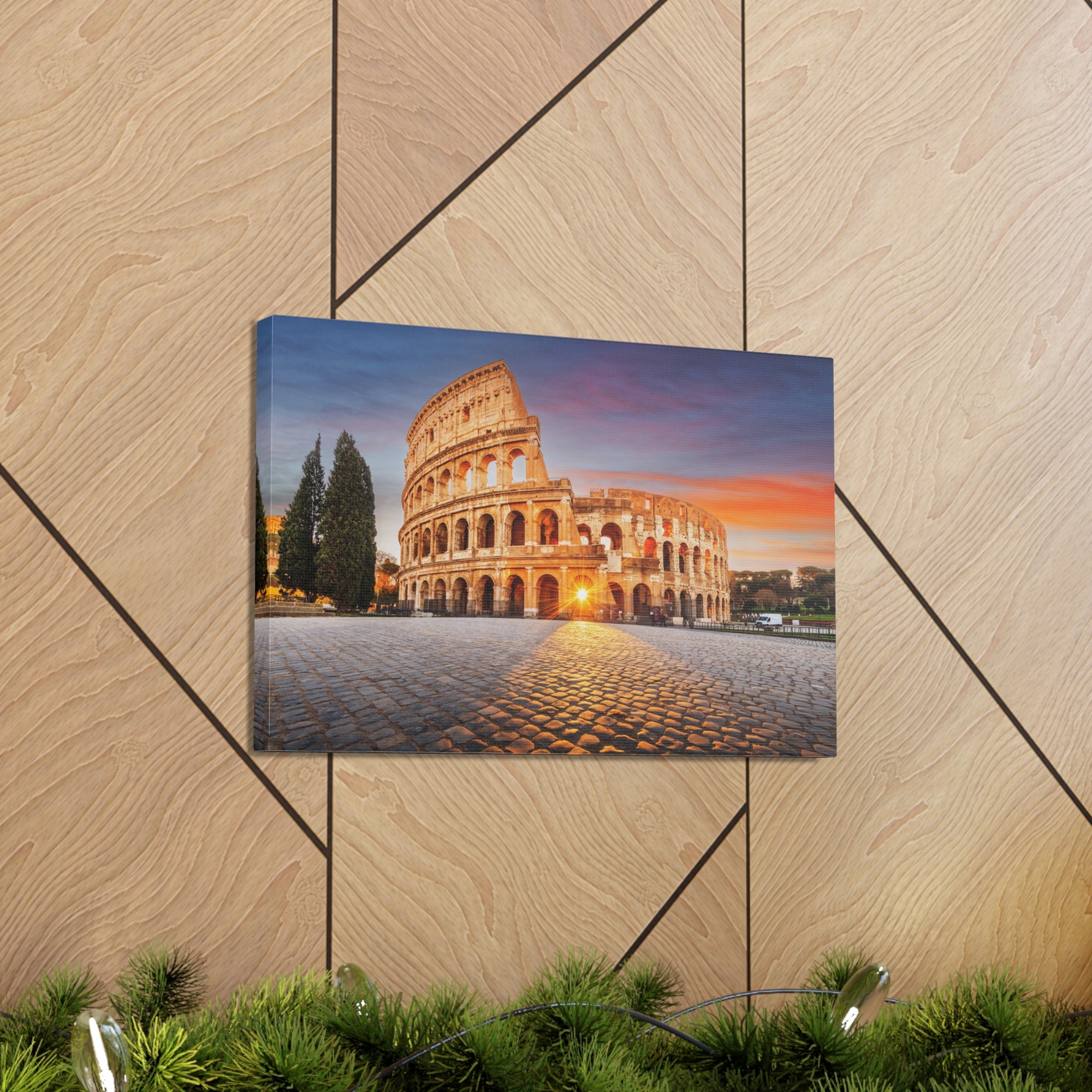 Colosseum in Rome Night Modern Multicolor Scenic Nature Photography Canvas Home Office Decor Ready to Hang-Express Your Love Gifts