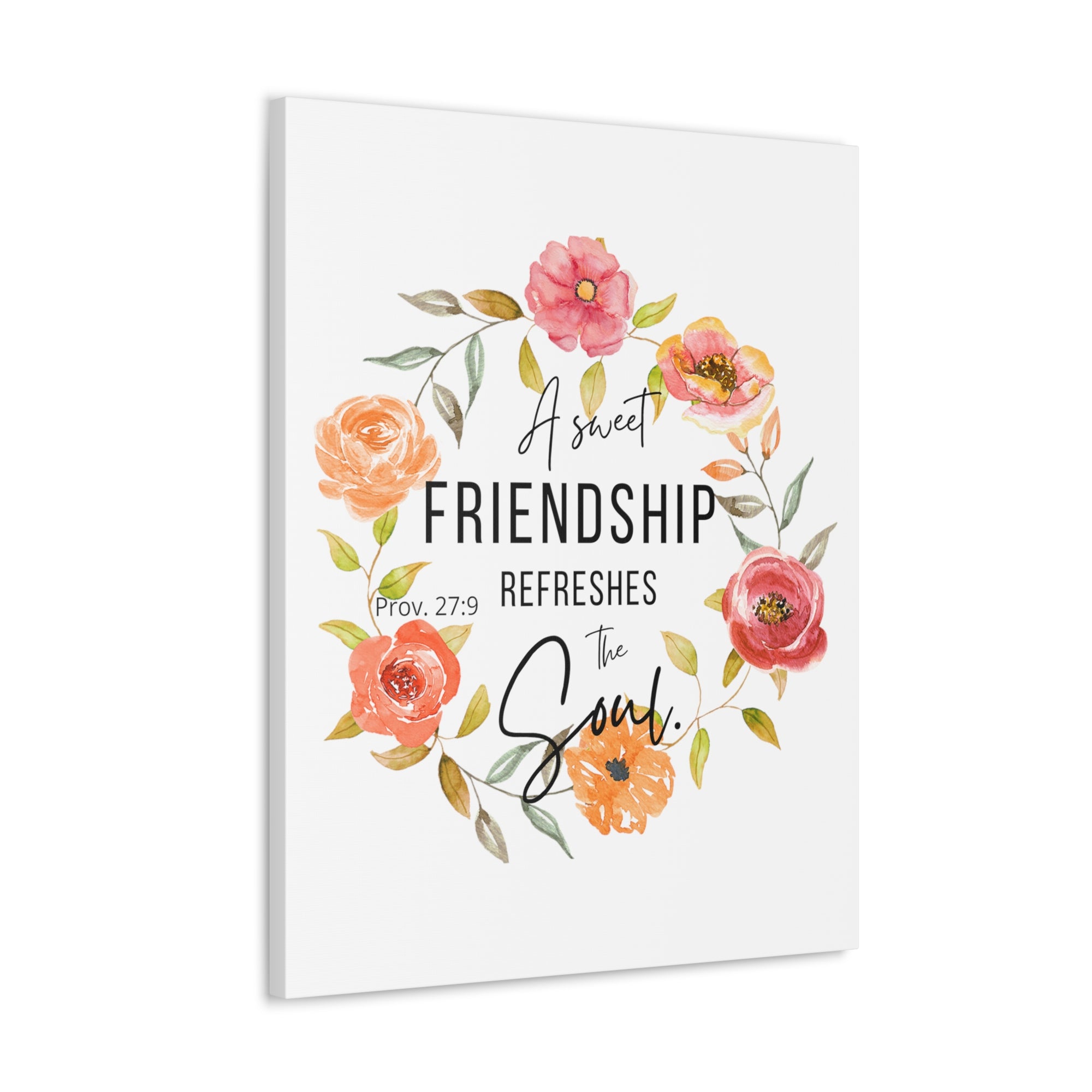 Scripture Walls Proverbs 27:9 A Sweet Friendship Bible Verse Canvas Christian Wall Art Ready to Hang Unframed-Express Your Love Gifts