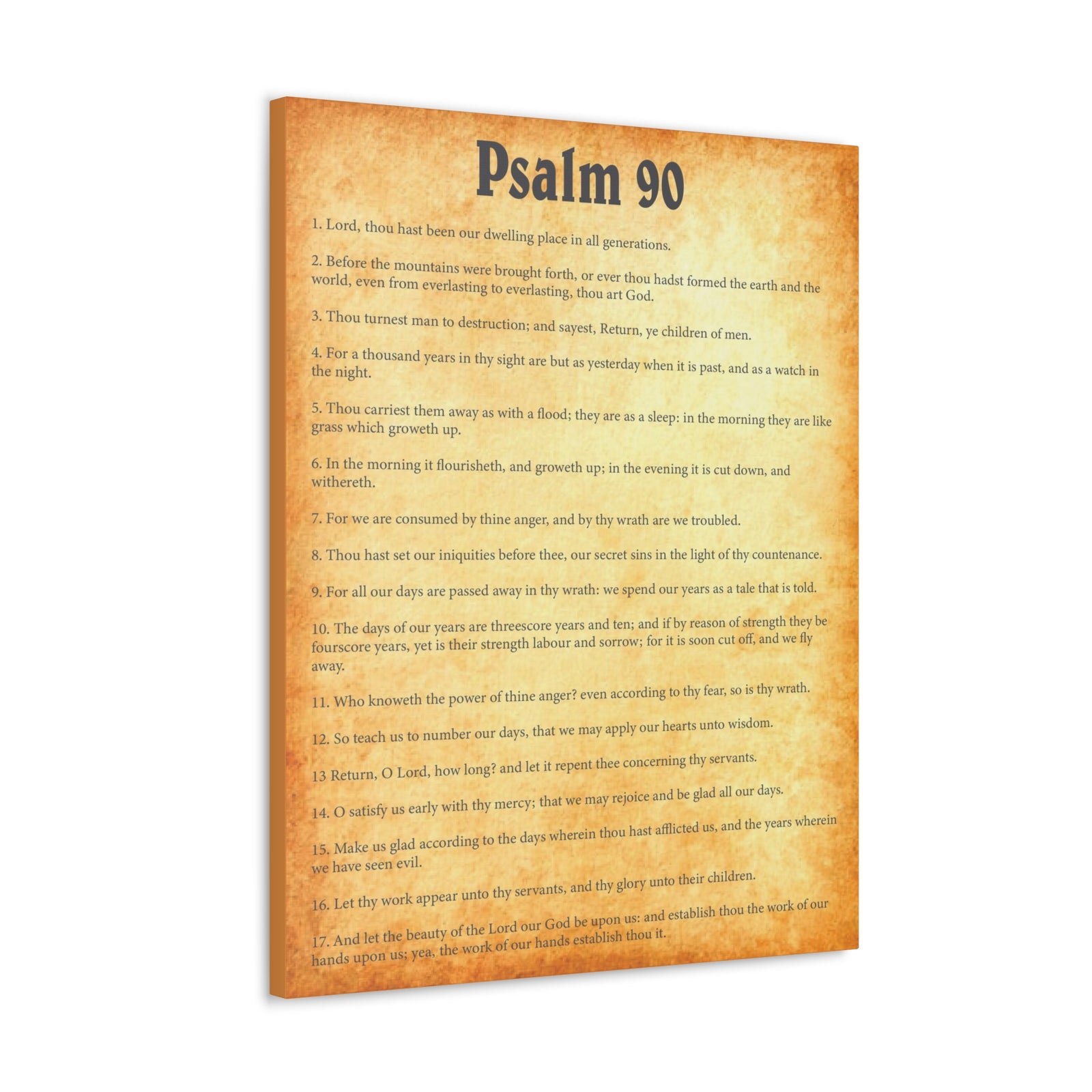 Scripture Walls Psalm 90 Gold Bible Chapter Canvas Christian Wall Art Ready to Hang Unframed-Express Your Love Gifts