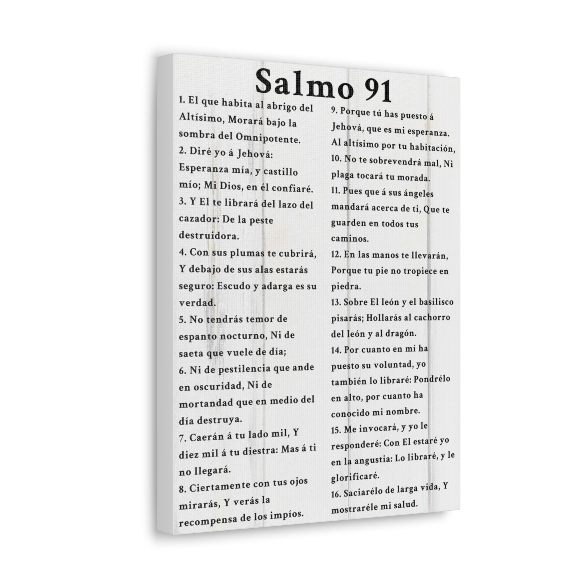 Scripture Walls Salmo 91 Wood Psalm 91 SpanishBible Chapter Canvas Christian Wall Art Ready to Hang Unframed-Express Your Love Gifts