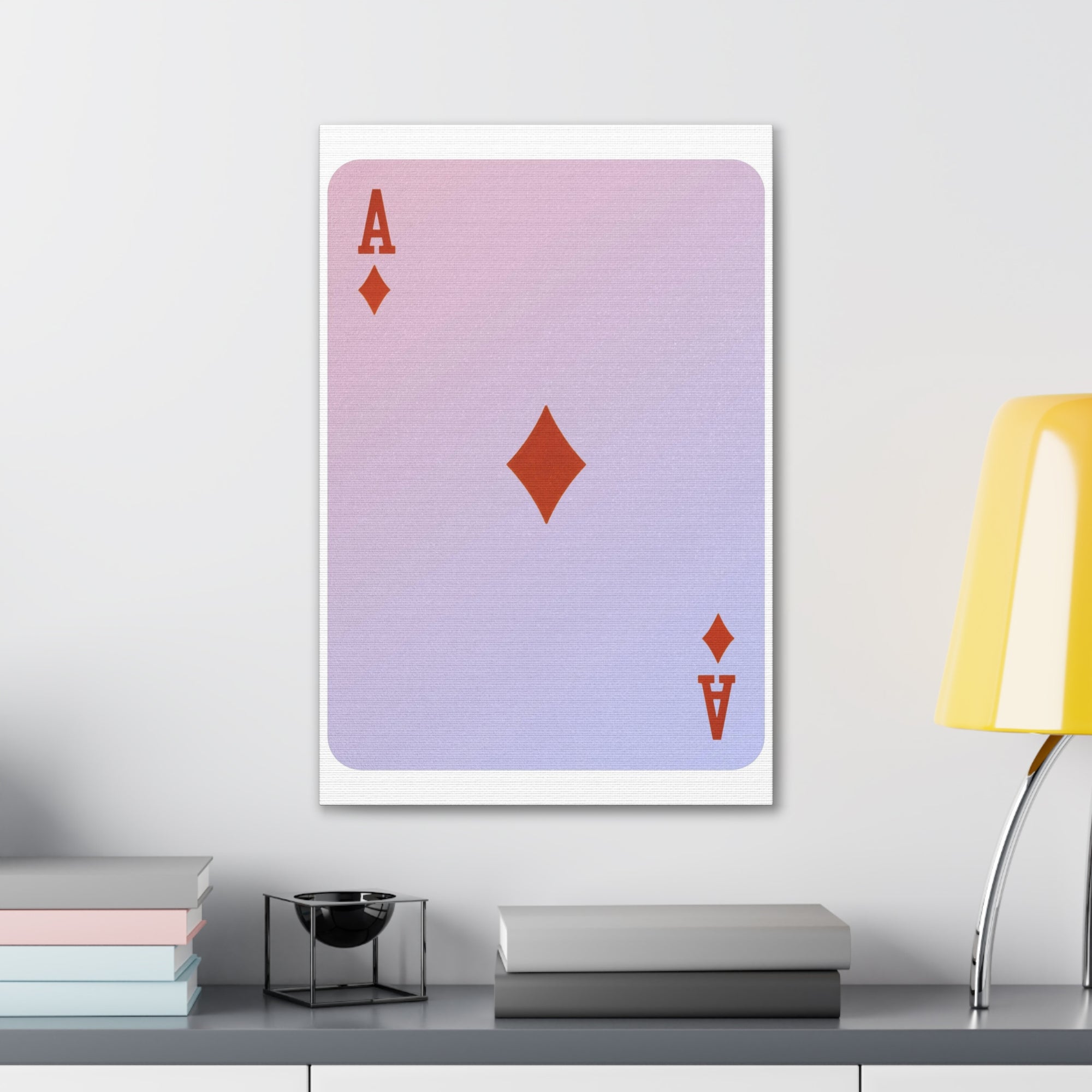 Ace Of Diamonds Playing Card Canvas Wall Art for Home Decor Ready-to-Hang-Express Your Love Gifts