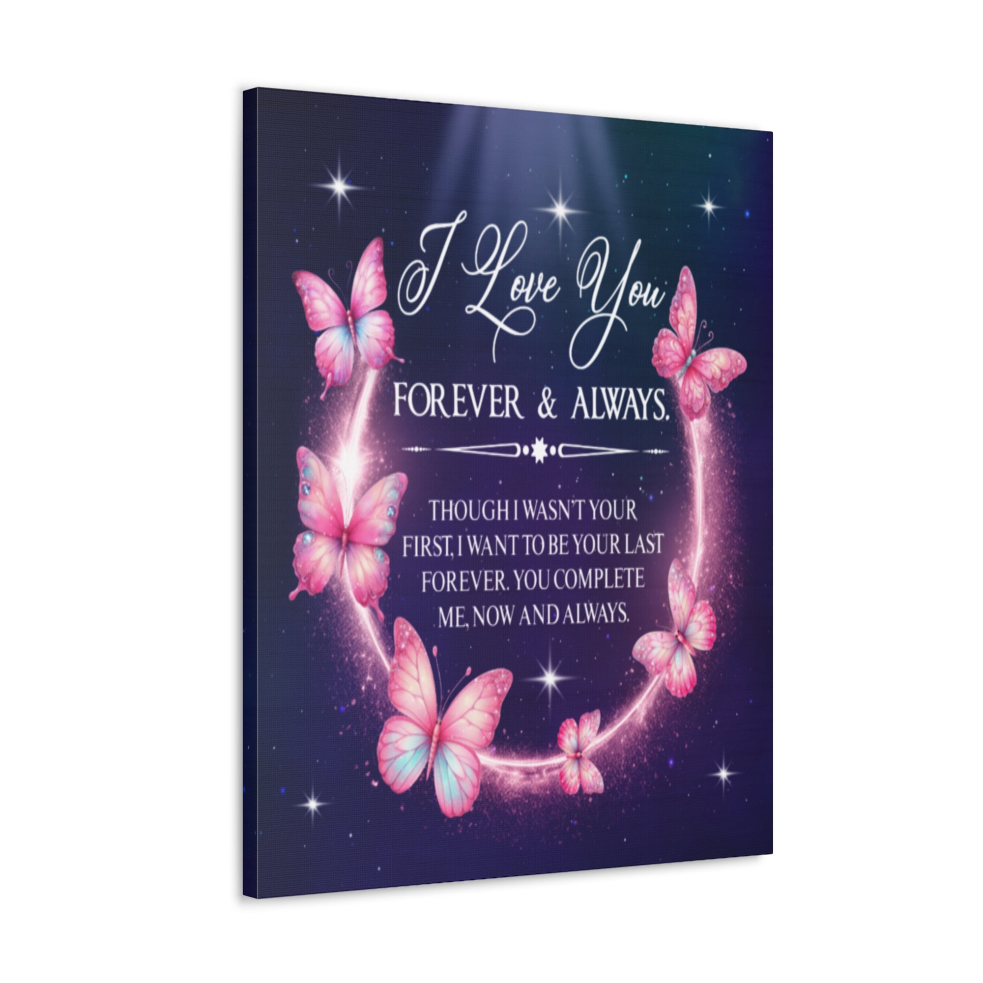 To My Wife Forever & Always Butterfly Canvas Wall Art – Romantic Gift for Eternal Love-Express Your Love Gifts