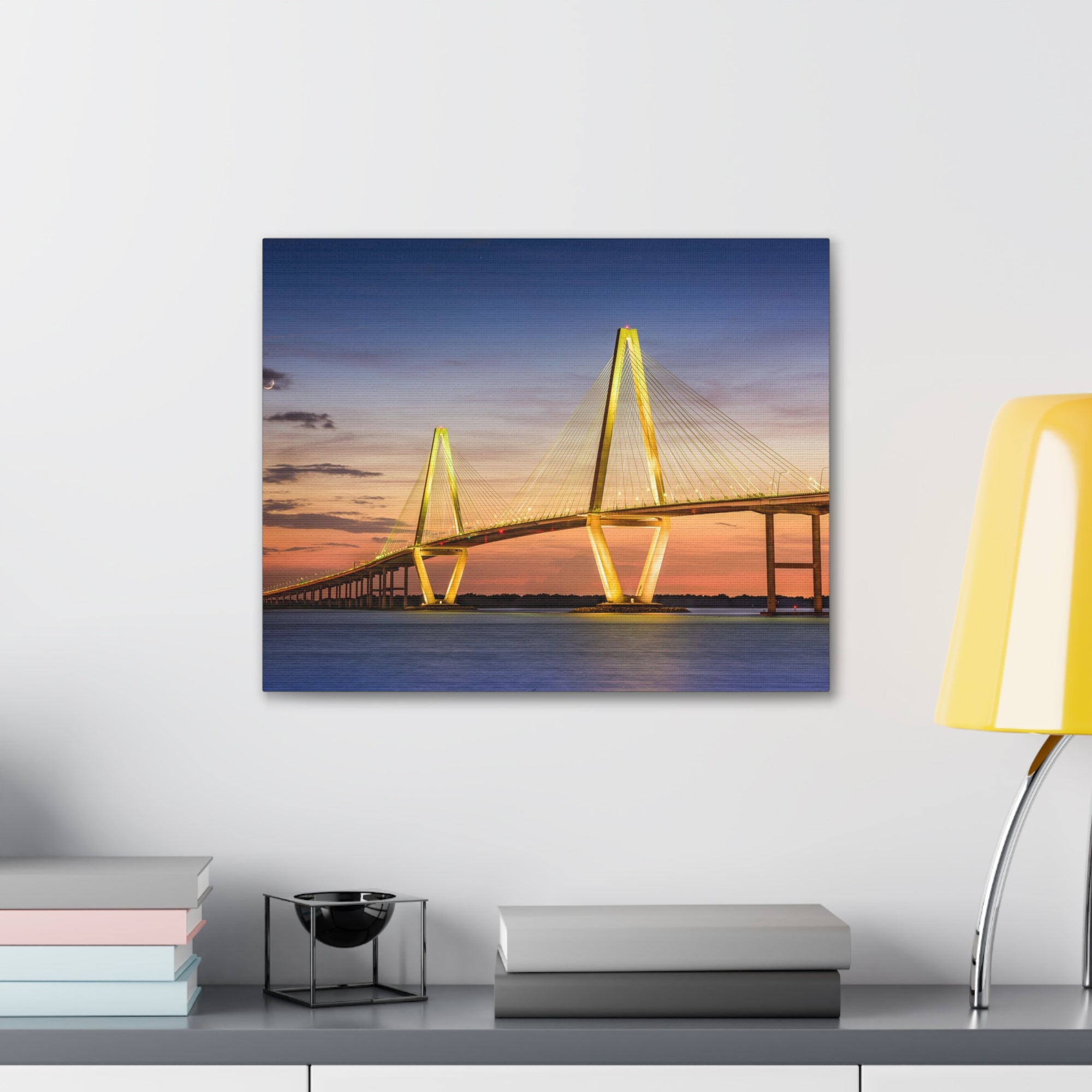 Arthur Ravenel River Bridge Charleston South Carolina Nature Wilderness Photography Canvas Wall Art for Home Decor Ready-to-Hang-Express Your Love Gifts