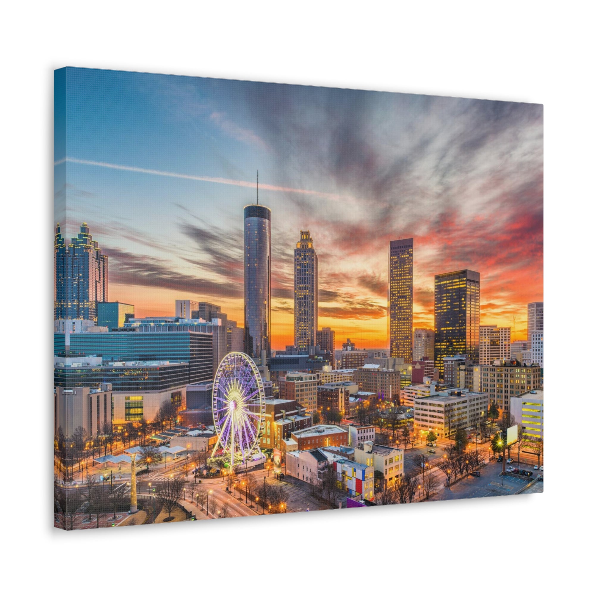 Atlanta Daytime Skyline Canvas Artwork High-Quality Breathtaking Stunning Cityscape for Home Decor Ready to Hang-Express Your Love Gifts