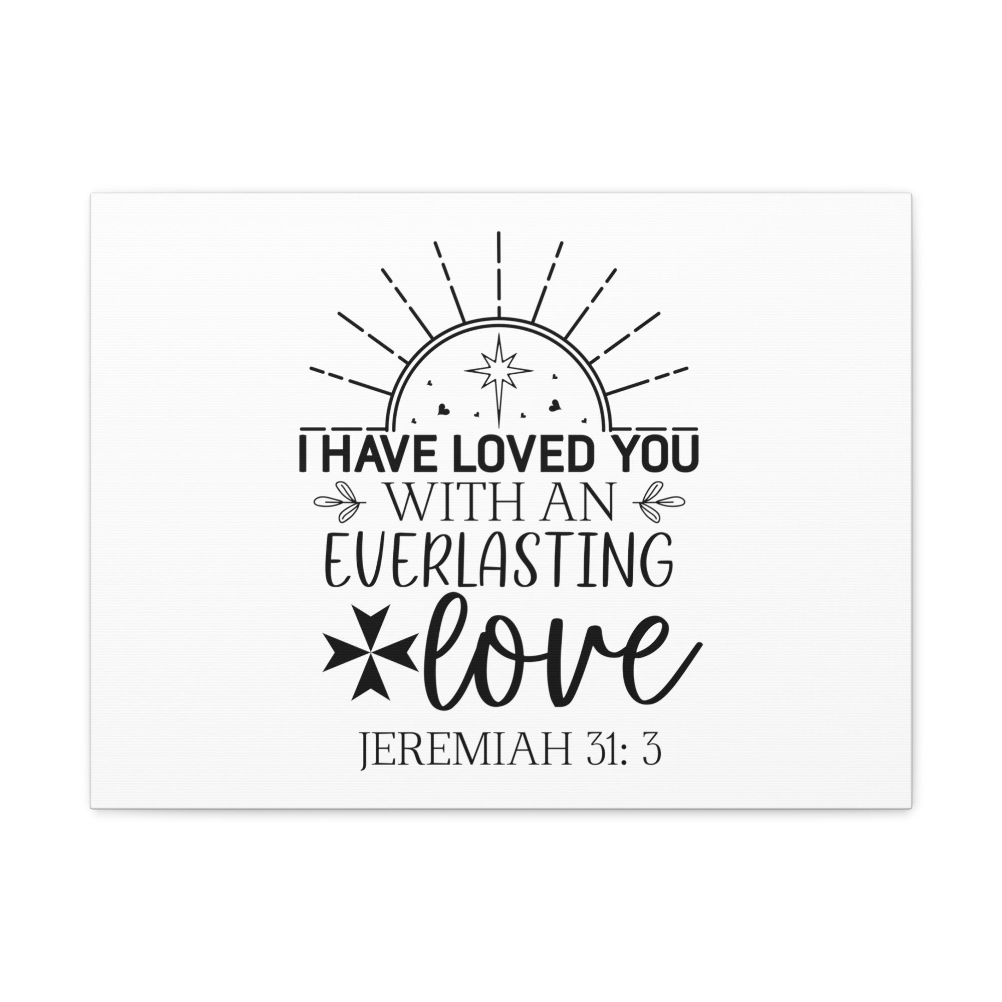 Scripture Walls Jeremiah 31:3 Rubies Bible Verse Canvas Christian Wall Art Ready to Hang Unframed-Express Your Love Gifts