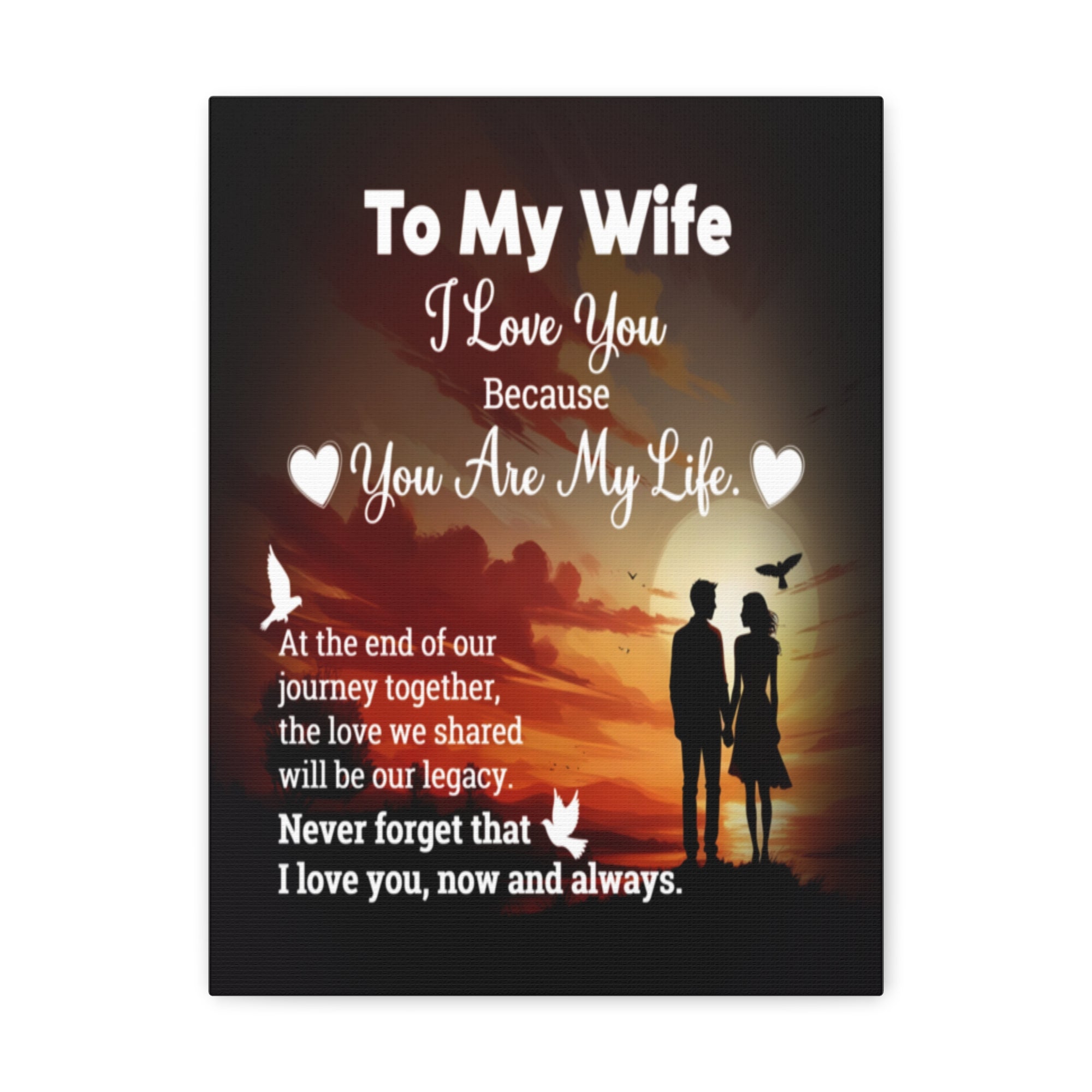 To My Wife Sunset Romance Canvas Wall Art - Heartfelt Gift of Love & Legacy-Express Your Love Gifts