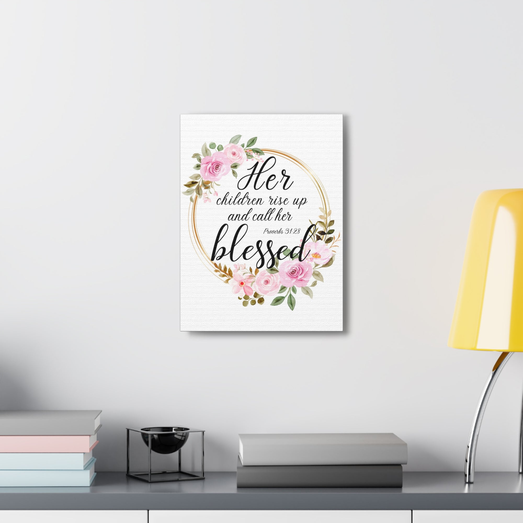 Scripture Walls Proverbs 31:28 She is Blessed Bible Verse Canvas Christian Wall Art Ready to Hang Unframed-Express Your Love Gifts