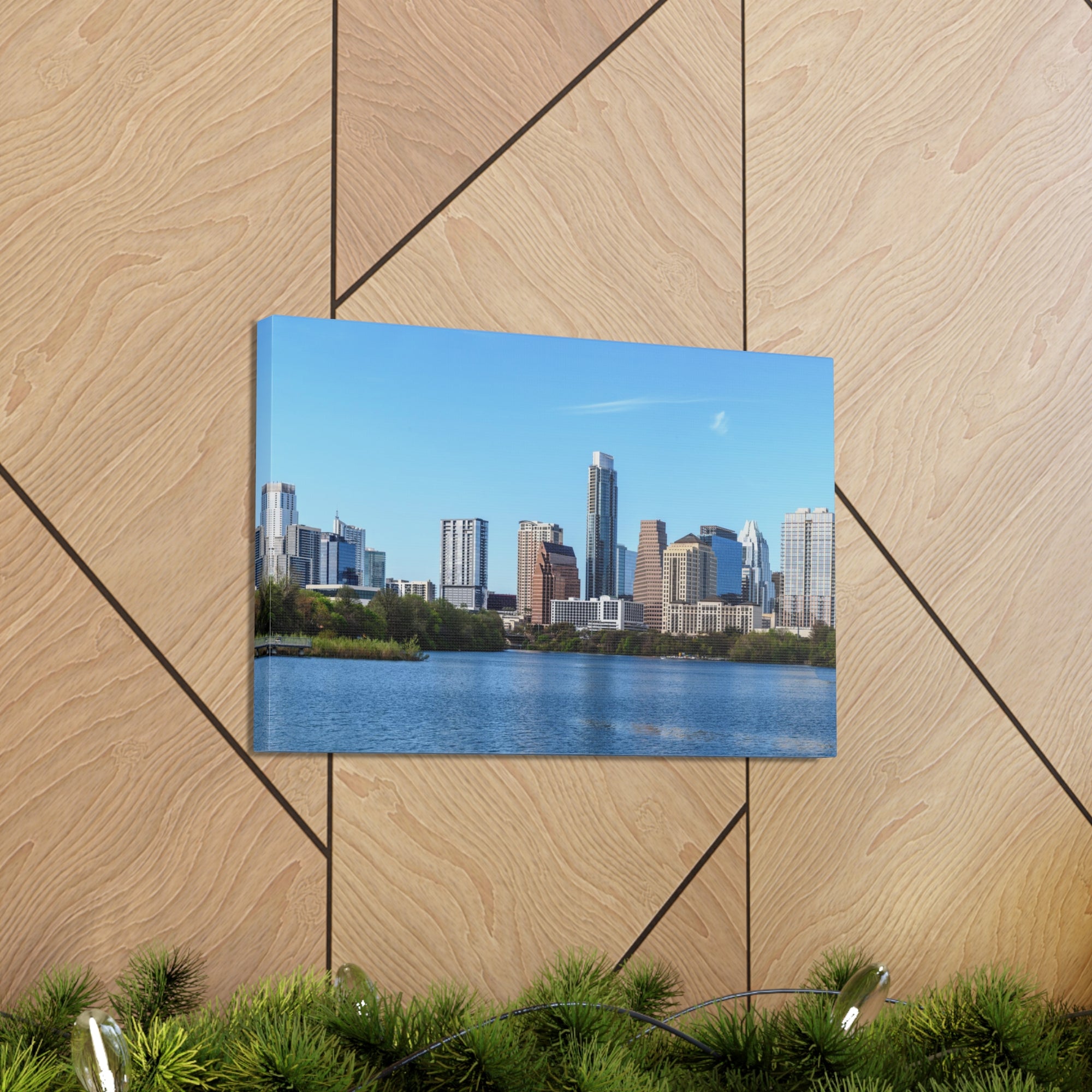 Austin Daytime Skyline Canvas Artwork High-Quality Breathtaking Stunning Cityscape for Home Decor Ready to Hang-Express Your Love Gifts