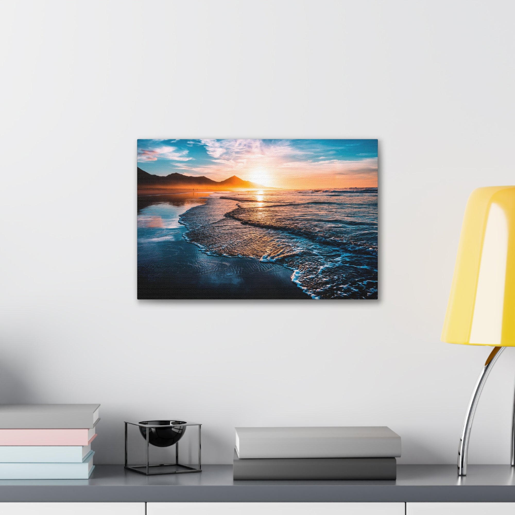 Beach Sunset Endless Horizon Ocean Canvas Wall Art for Home Decor Ready-to-Hang-Express Your Love Gifts