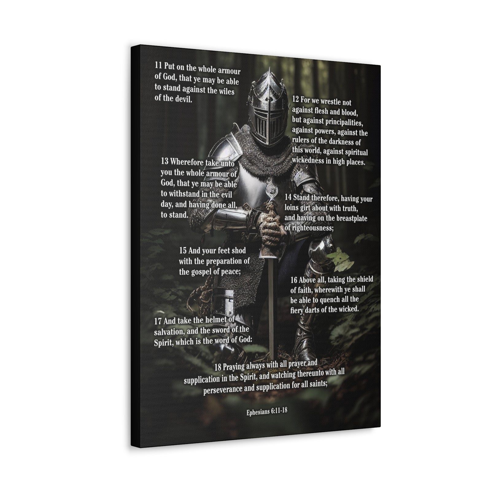 Scripture Walls Armor Of God Ephesians 6:11-18 Soldier Kneels Christian Wall Art Print Ready to Hang Unframed-Express Your Love Gifts