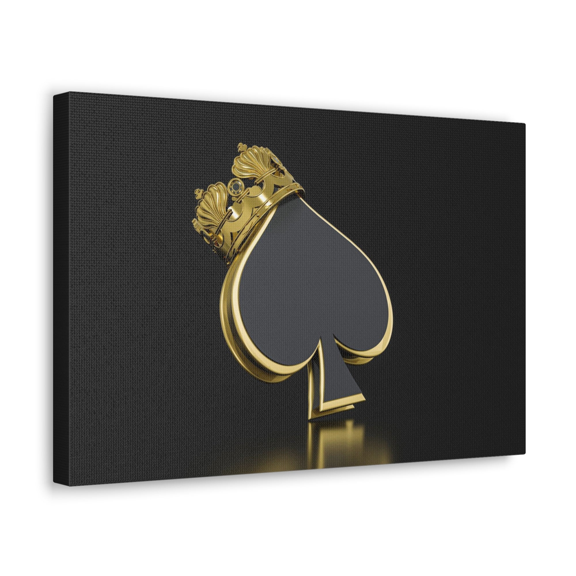 3D Gold Crown Spades Playing Card Canvas Wall Art for Home Decor Ready-to-Hang-Express Your Love Gifts