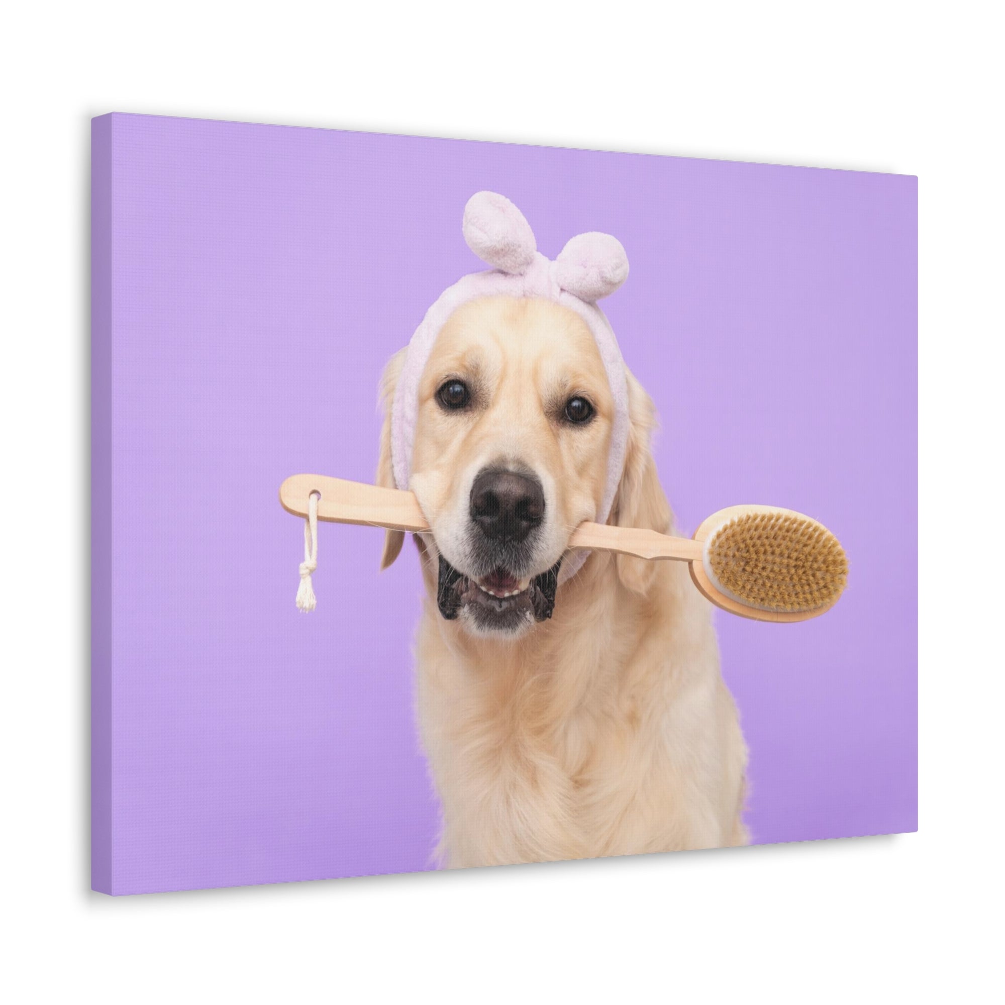 Funny Golden Retriever Bathee Canvas Wall Art for Home Decor Ready-to-Hang-Express Your Love Gifts