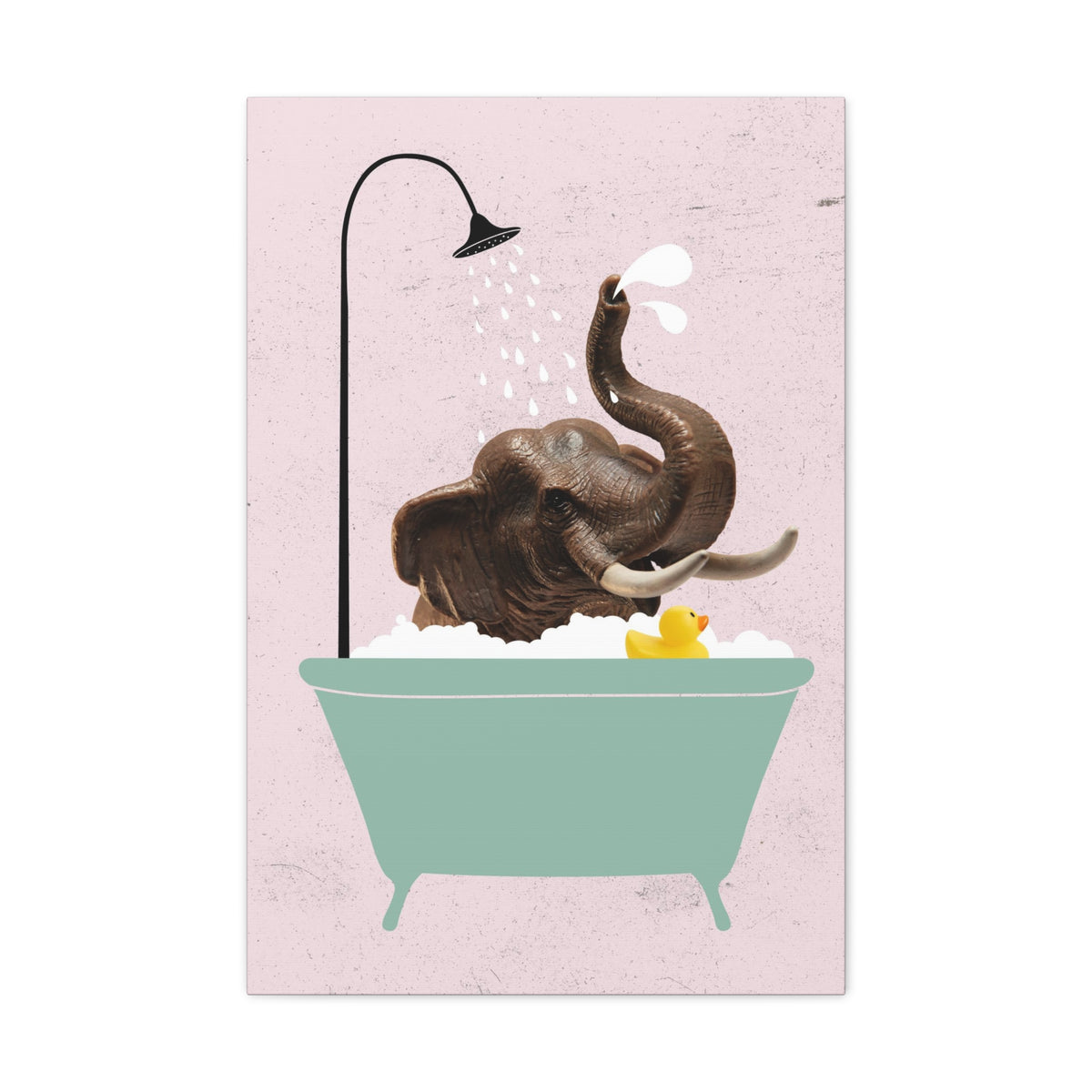 Funny Elephant Bath Canvas Wall Art for Home Decor Ready-to-Hang-Express Your Love Gifts