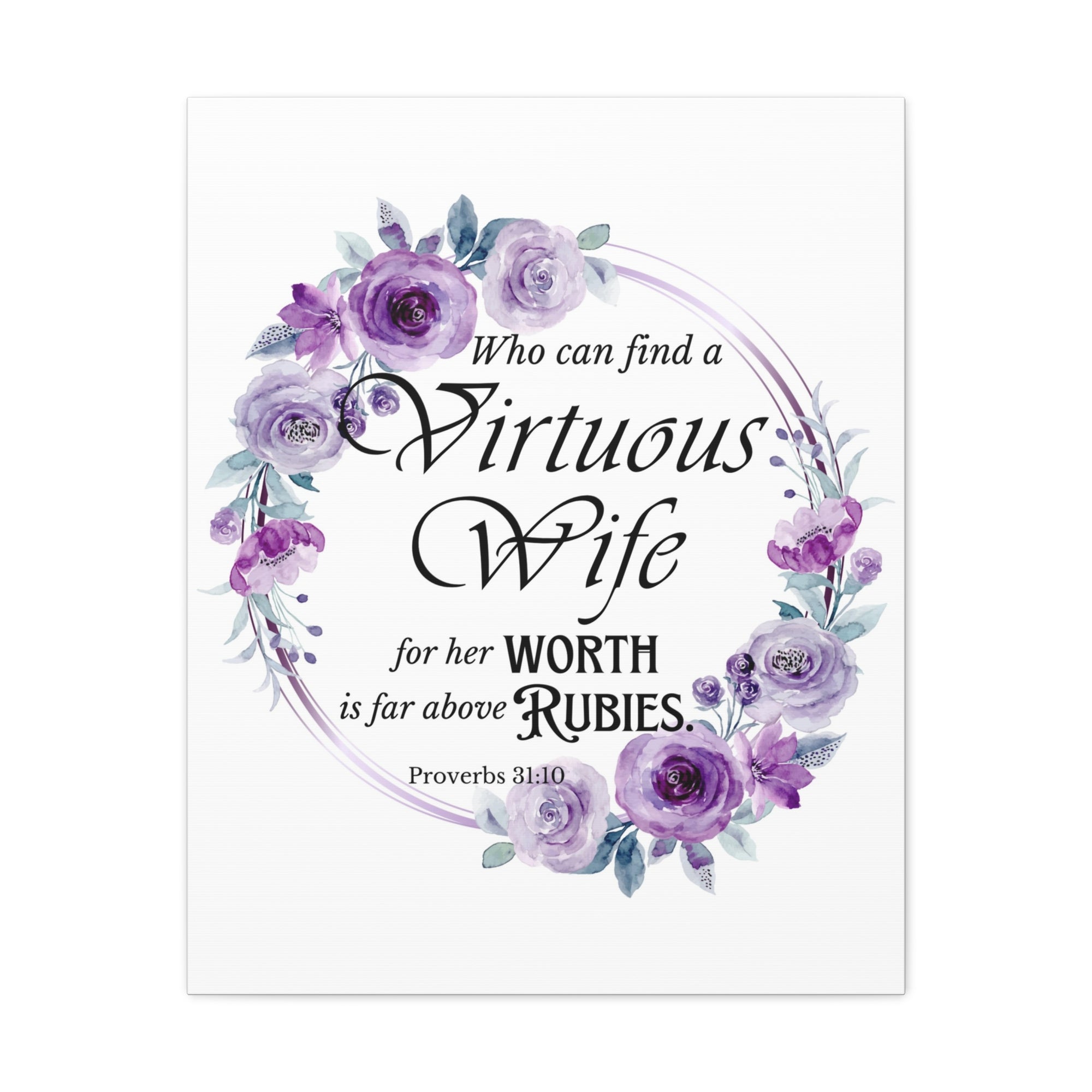 Scripture Walls Proverbs 31:10 A Virtuous Wife Bible Verse Canvas Christian Wall Art Ready to Hang Unframed-Express Your Love Gifts