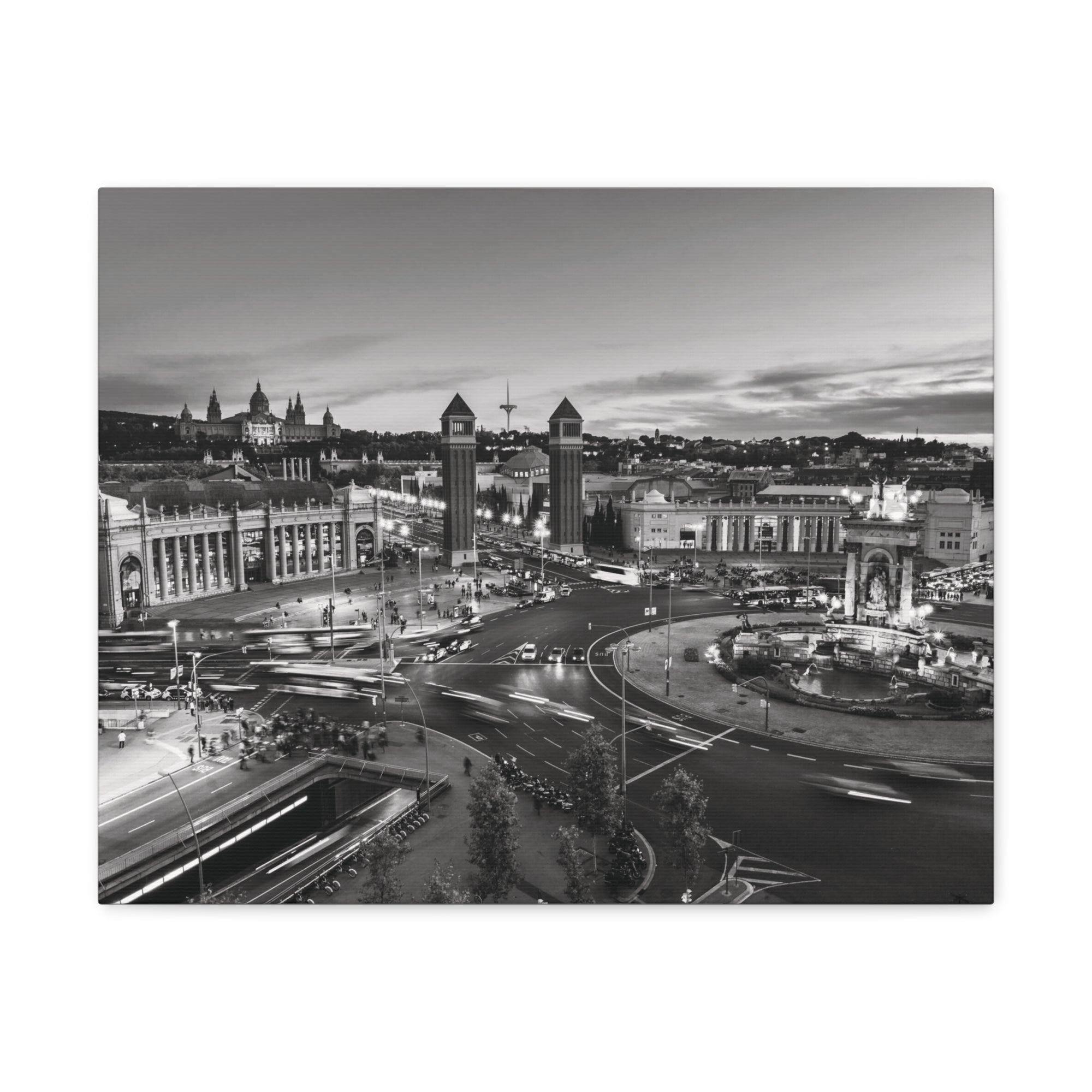 Barcelona Black And White Skyline Canvas Artwork High-Quality Breathtaking Stunning Cityscape for Home Decor Ready to Hang-Express Your Love Gifts