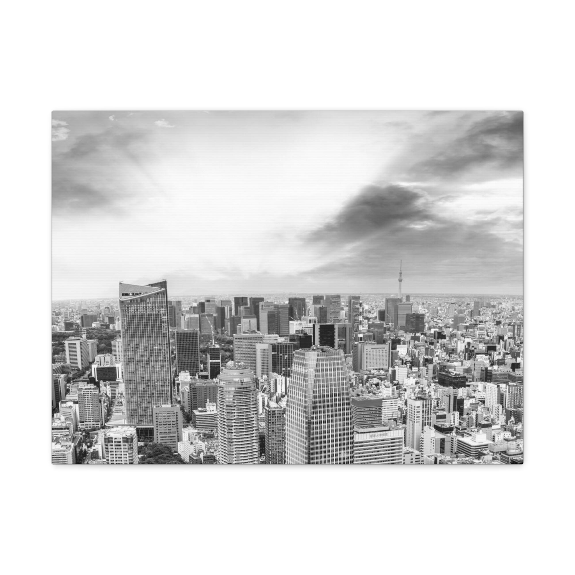 Tokyo Black And White Skyline Canvas Artwork High-Quality Breathtaking Stunning Cityscape for Home Decor Ready to Hang-Express Your Love Gifts