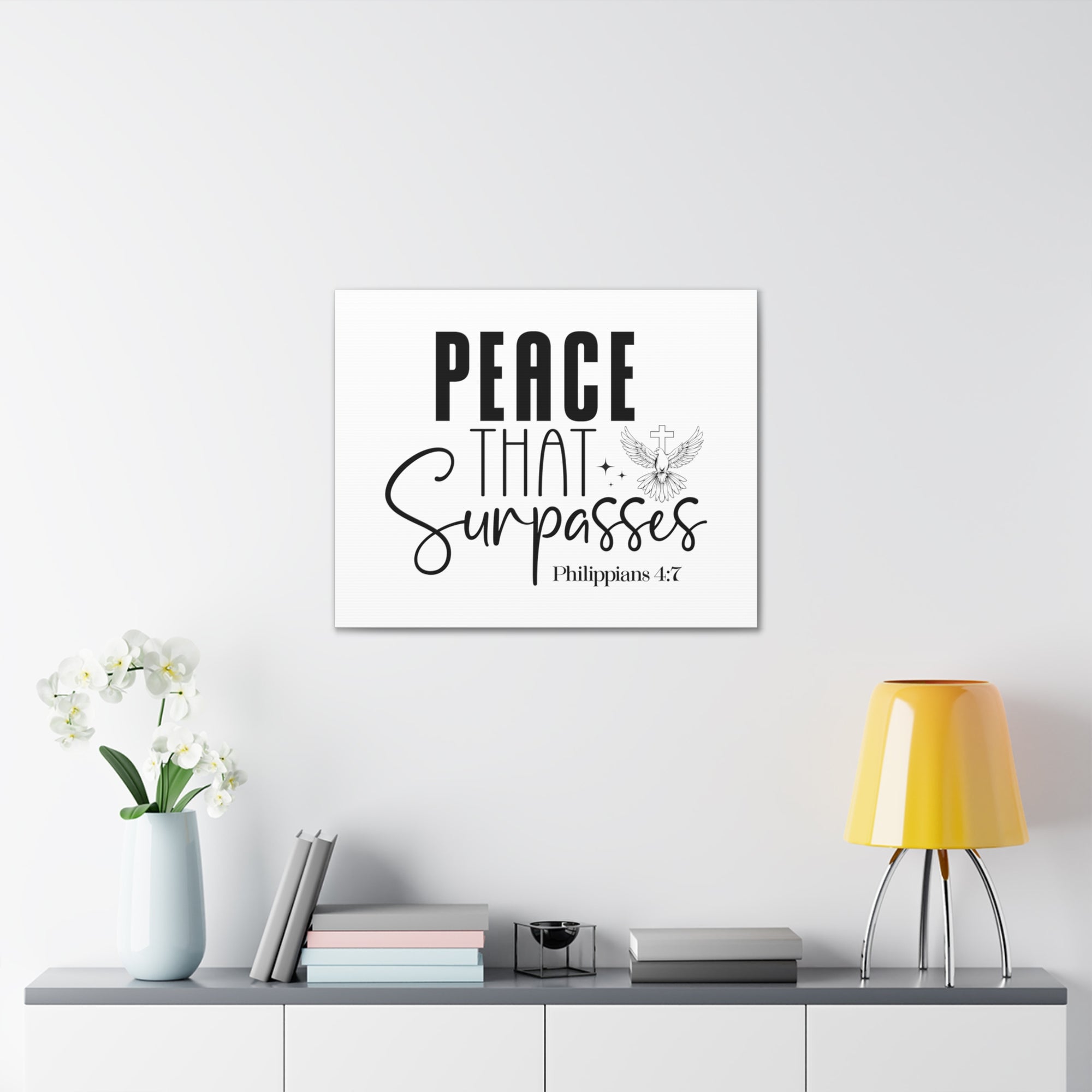 Scripture Walls Philippians 4:7 Peace That Surpasses Rubies Bible Verse Canvas Christian Wall Art Ready to Hang Unframed-Express Your Love Gifts