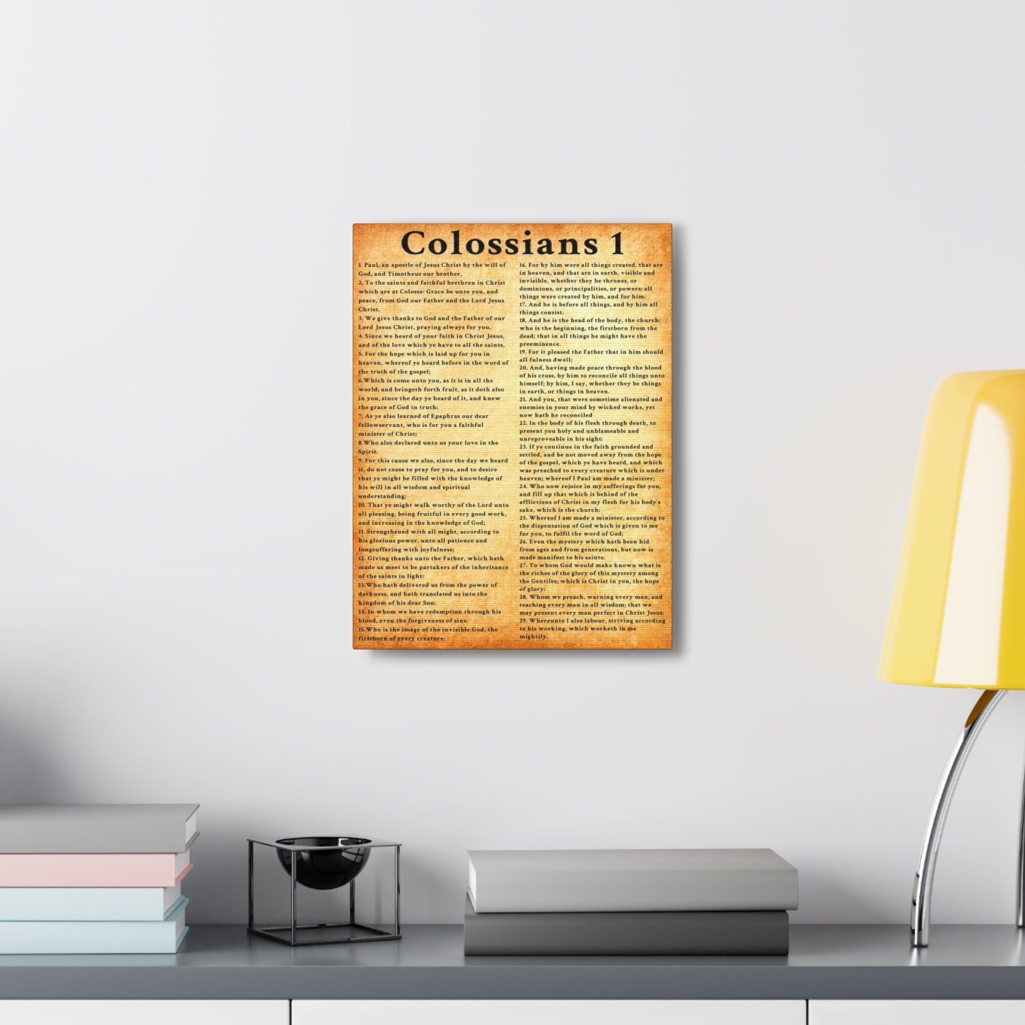 Scripture Walls Colossians 1 Gold Bible Verse Canvas Christian Wall Art Ready to Hang Unframed-Express Your Love Gifts