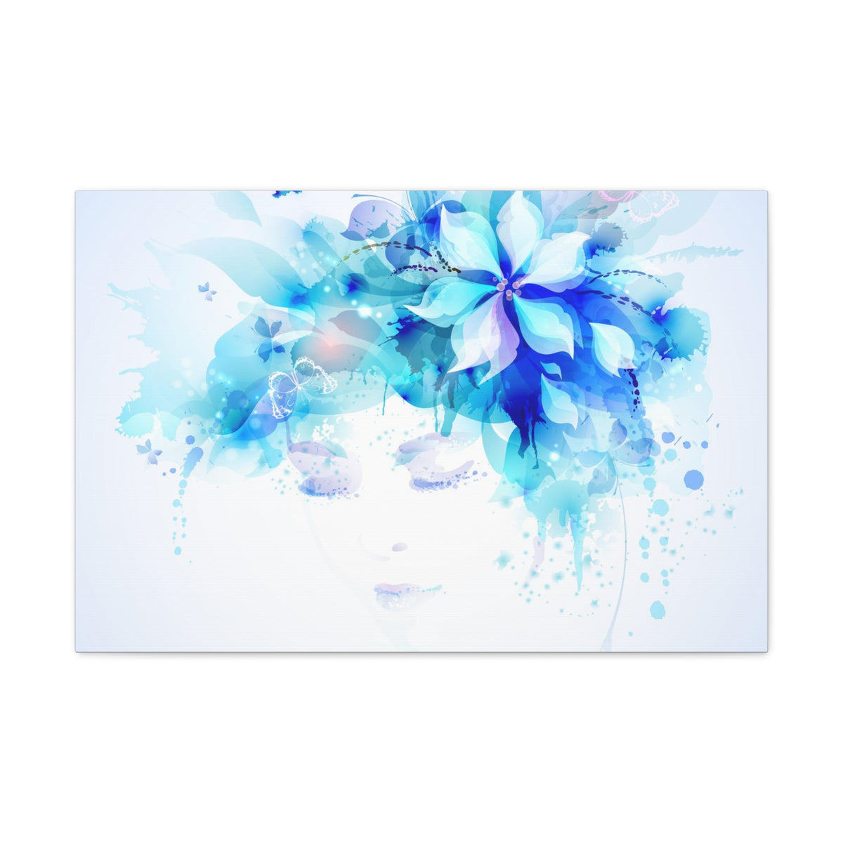 Beautiful Women With Abstract Elements And Butterflies Flower Canvas Wall Art for Home Decor Ready-to-Hang-Express Your Love Gifts