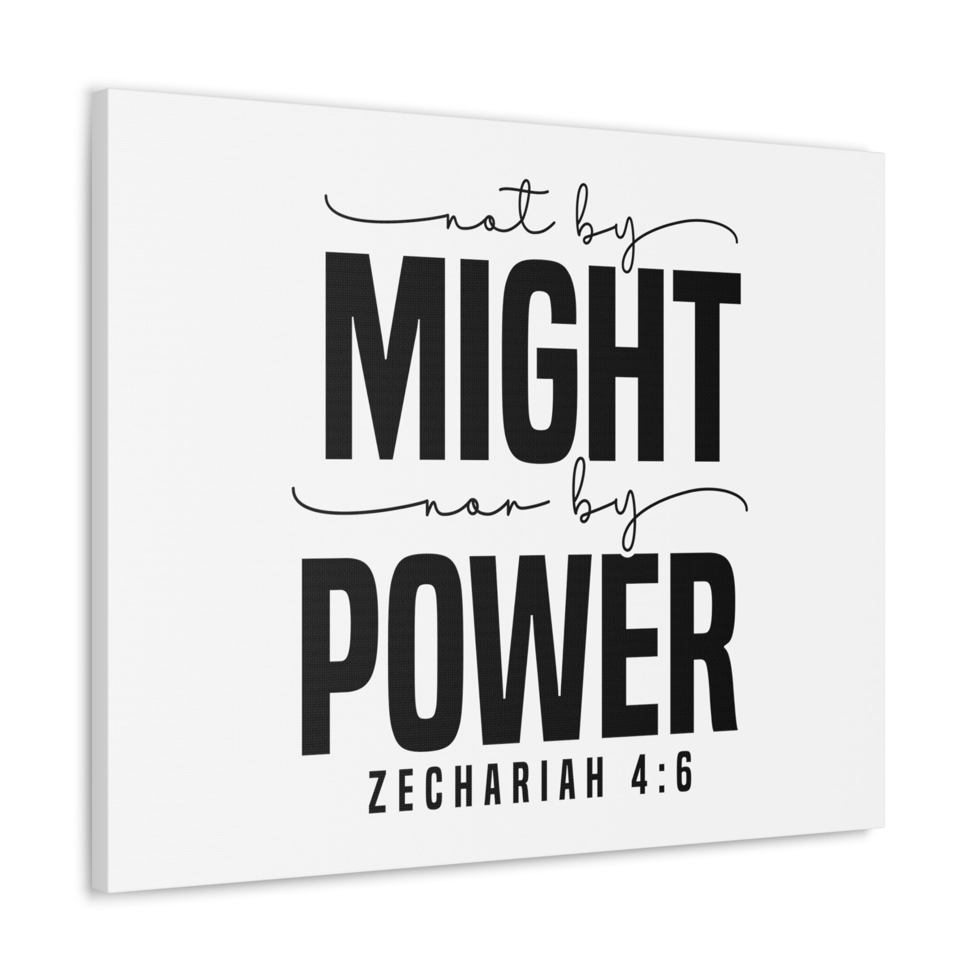 Scripture Walls Zechariah 4:6 Not By Might Bible Verse Canvas Christian Wall Art Ready to Hang Unframed-Express Your Love Gifts