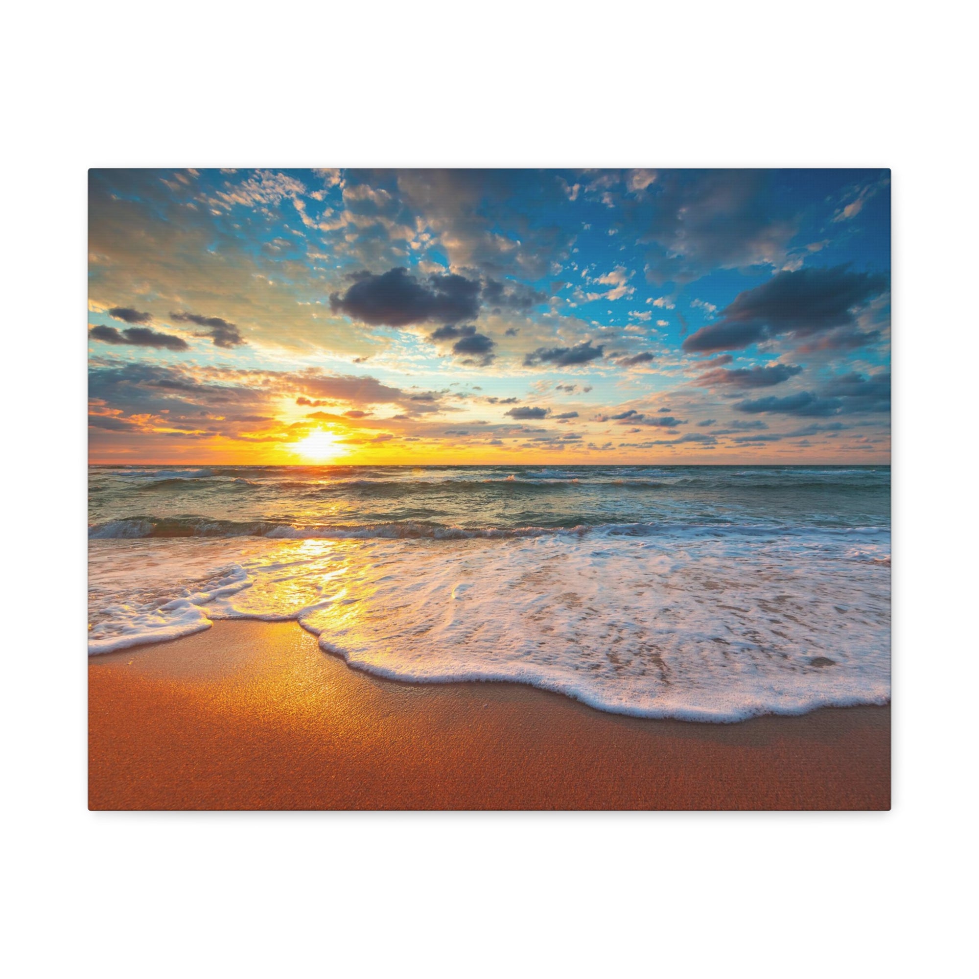 Beach Sunrise Tropical Sea Ocean Canvas Wall Art for Home Decor Ready-to-Hang-Express Your Love Gifts