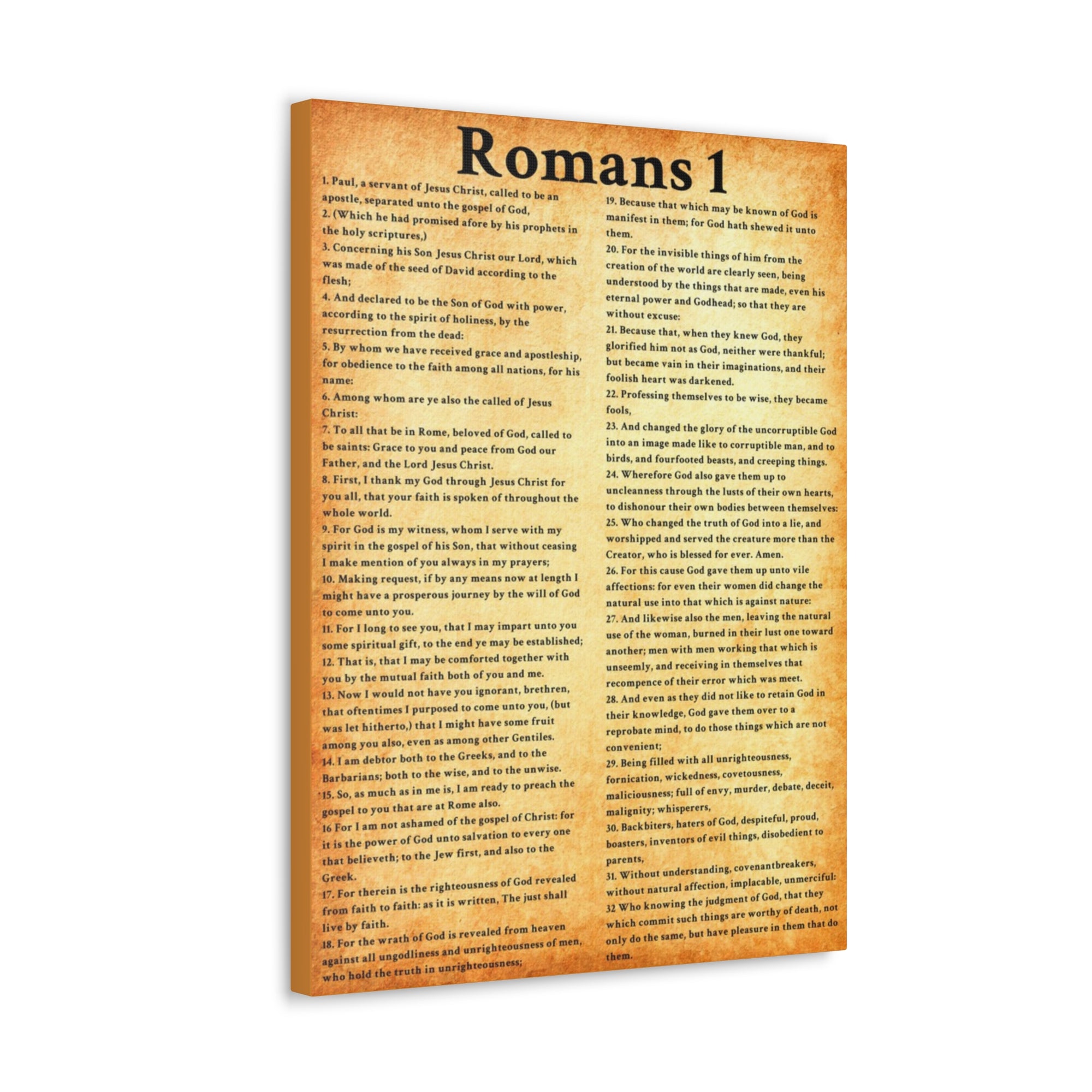 Scripture Walls Romans 1 Gold Bible Verse Canvas Christian Wall Art Ready to Hang Unframed-Express Your Love Gifts