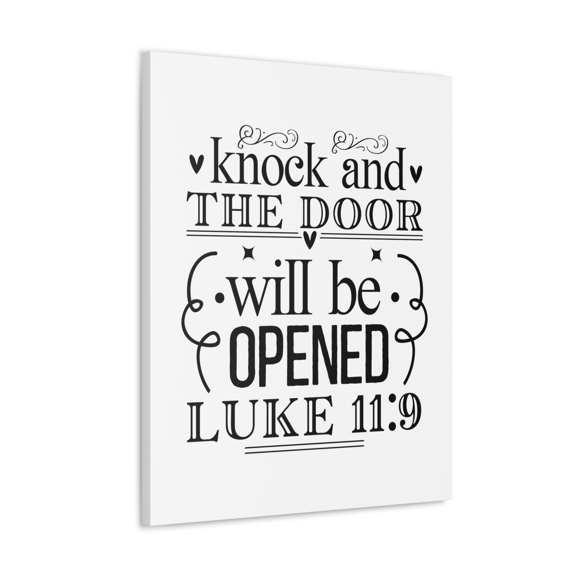 Scripture Walls Luke 11:9 Knock Bible Verse Canvas Christian Wall Art Ready to Hang Unframed-Express Your Love Gifts